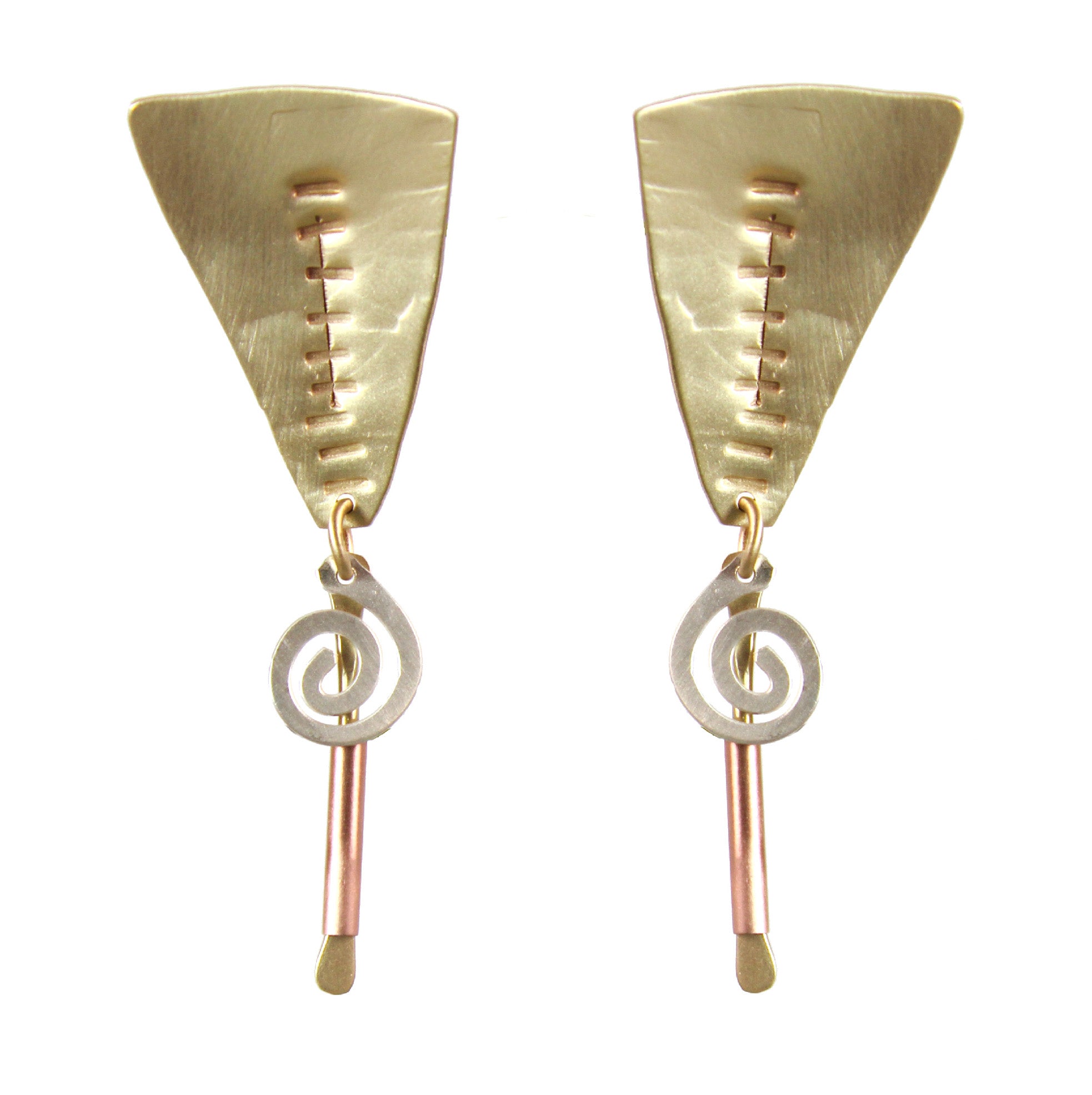 Sterling Markings Earrings with Spirals and Brass - Whitney Designs Ltd