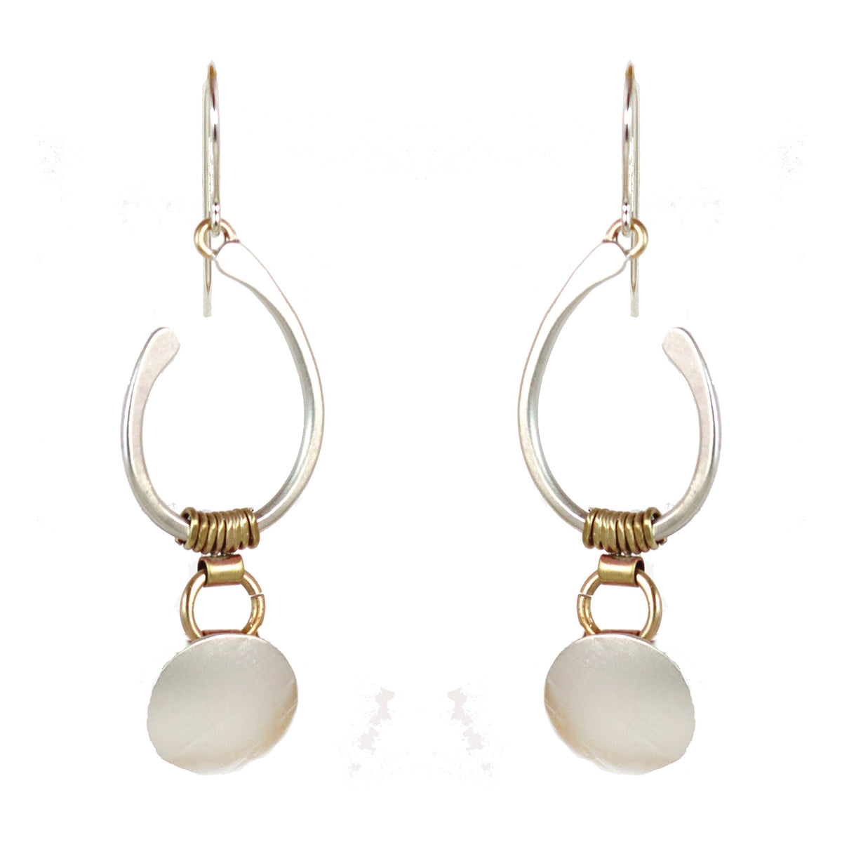 .Jumping Through Hoops Sterling Silver & Brass Earrings - Whitney Designs Ltd
