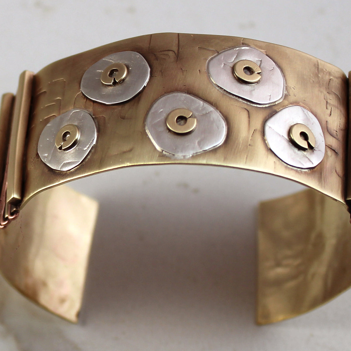 The LILY PAD BRACELET of Sterling and Brass - Whitney Designs Ltd