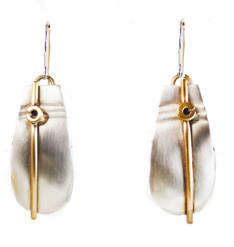 E3460 Silk Satin Earrings. Sterling and Brass