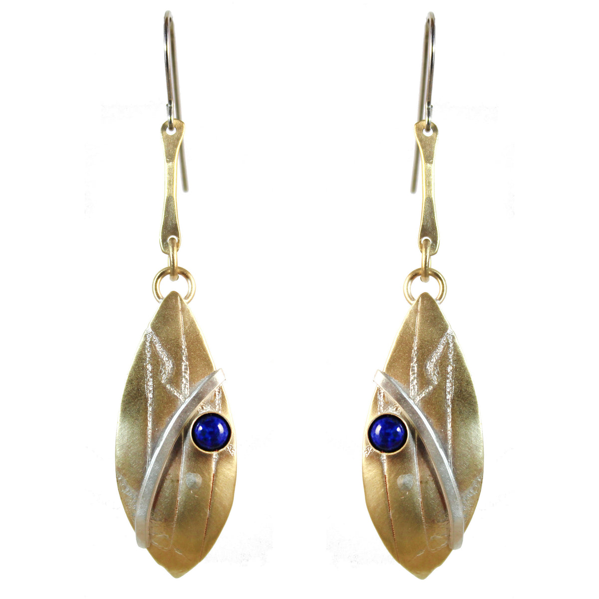Lapis with Fine Silver Reflections and Brass - Whitney Designs Ltd