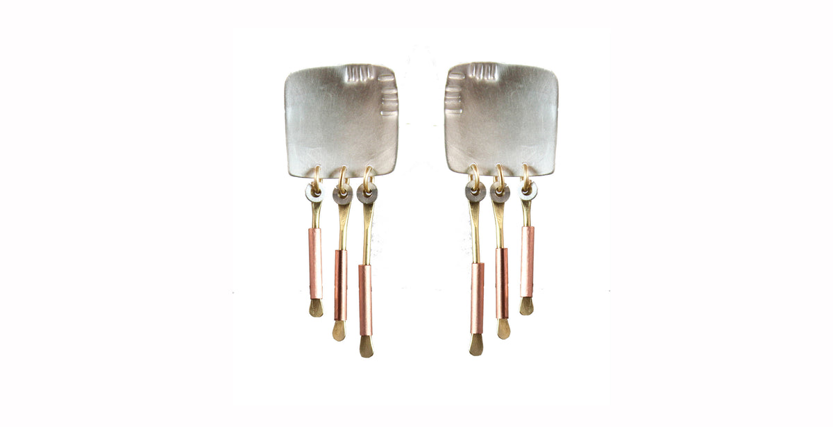 Markings Earrings formed by hand and created in Florida - Whitney Designs Ltd