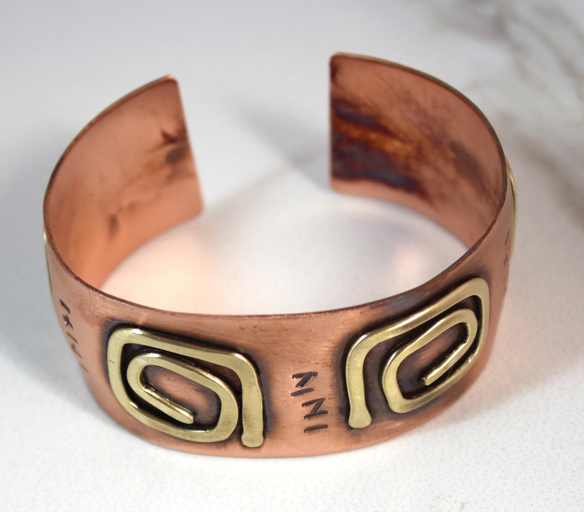 Handmade Copper and Brass Cuff Bracelet Crete type Design - Whitney Designs Ltd