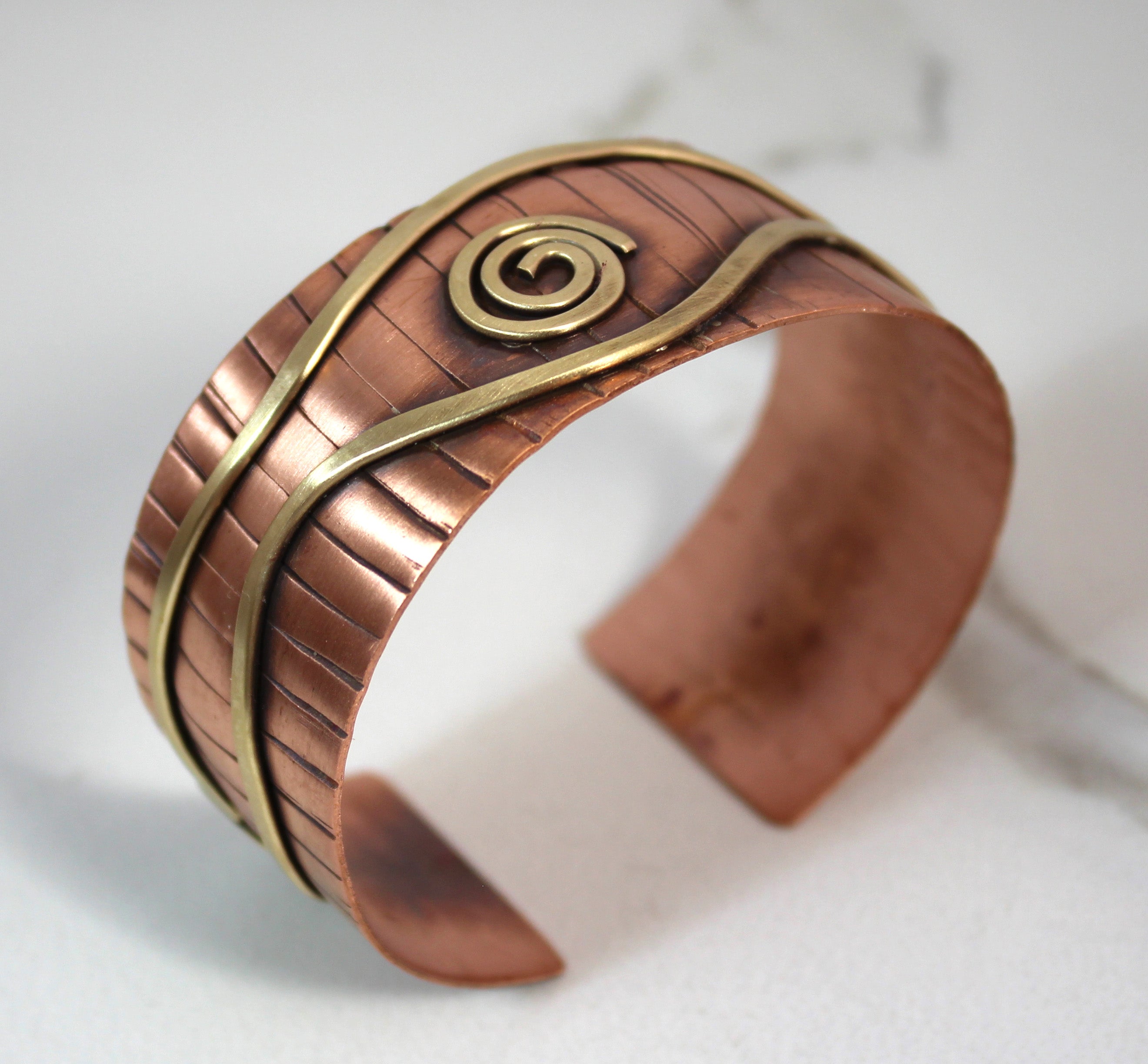Greek Sea Motif Cuff Bracelet Copper and Brass - Whitney Designs Ltd