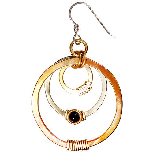 HOOPS AND STICKS EARRINGS ONYX - Whitney Designs Ltd