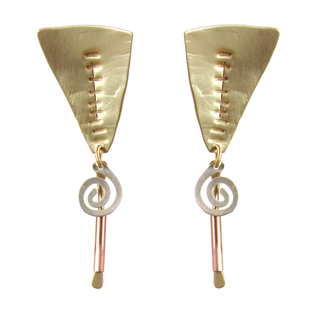 Sterling Markings Earrings with Spirals and Brass - Whitney Designs Ltd