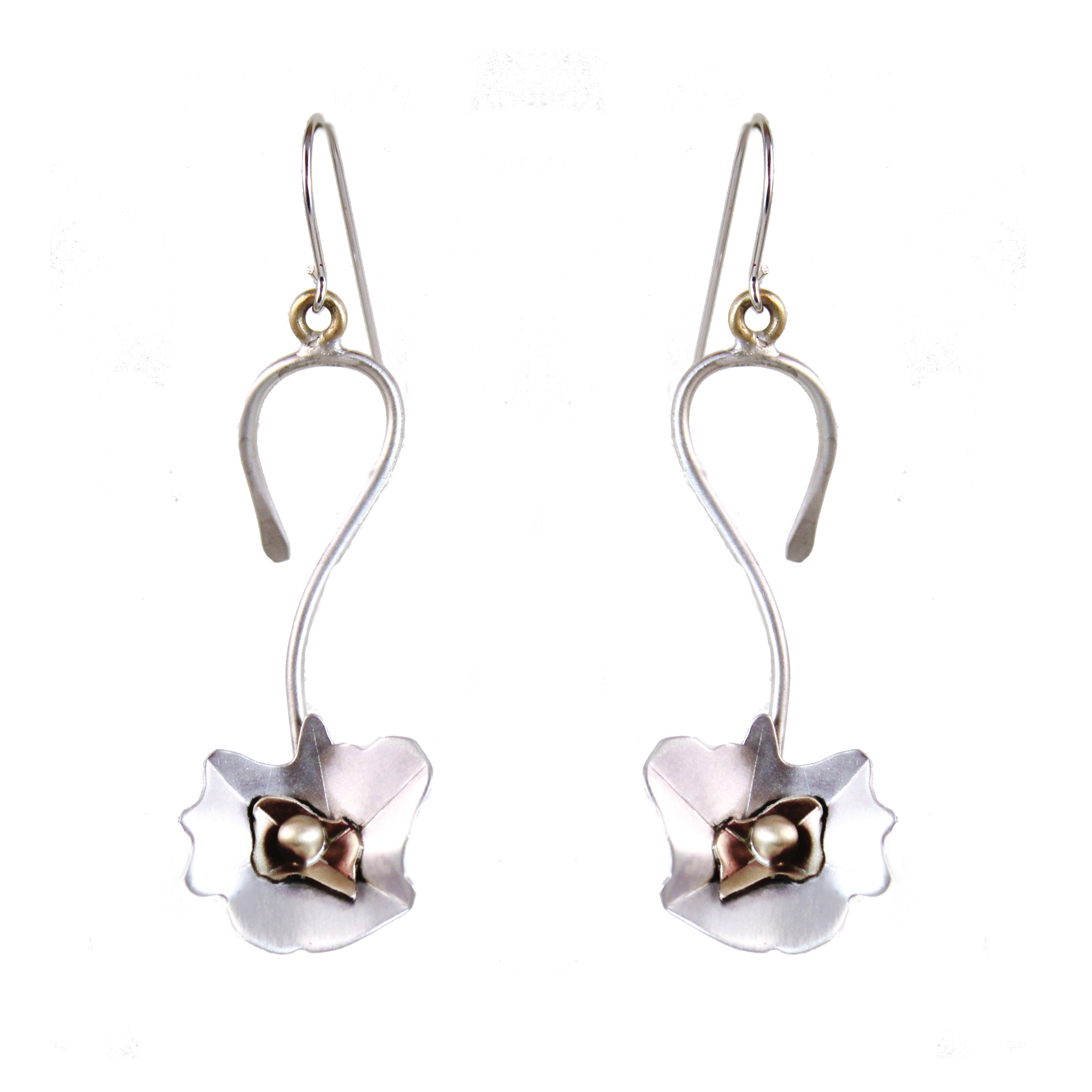 Garden Party Brass Flowers on Sterling Stems