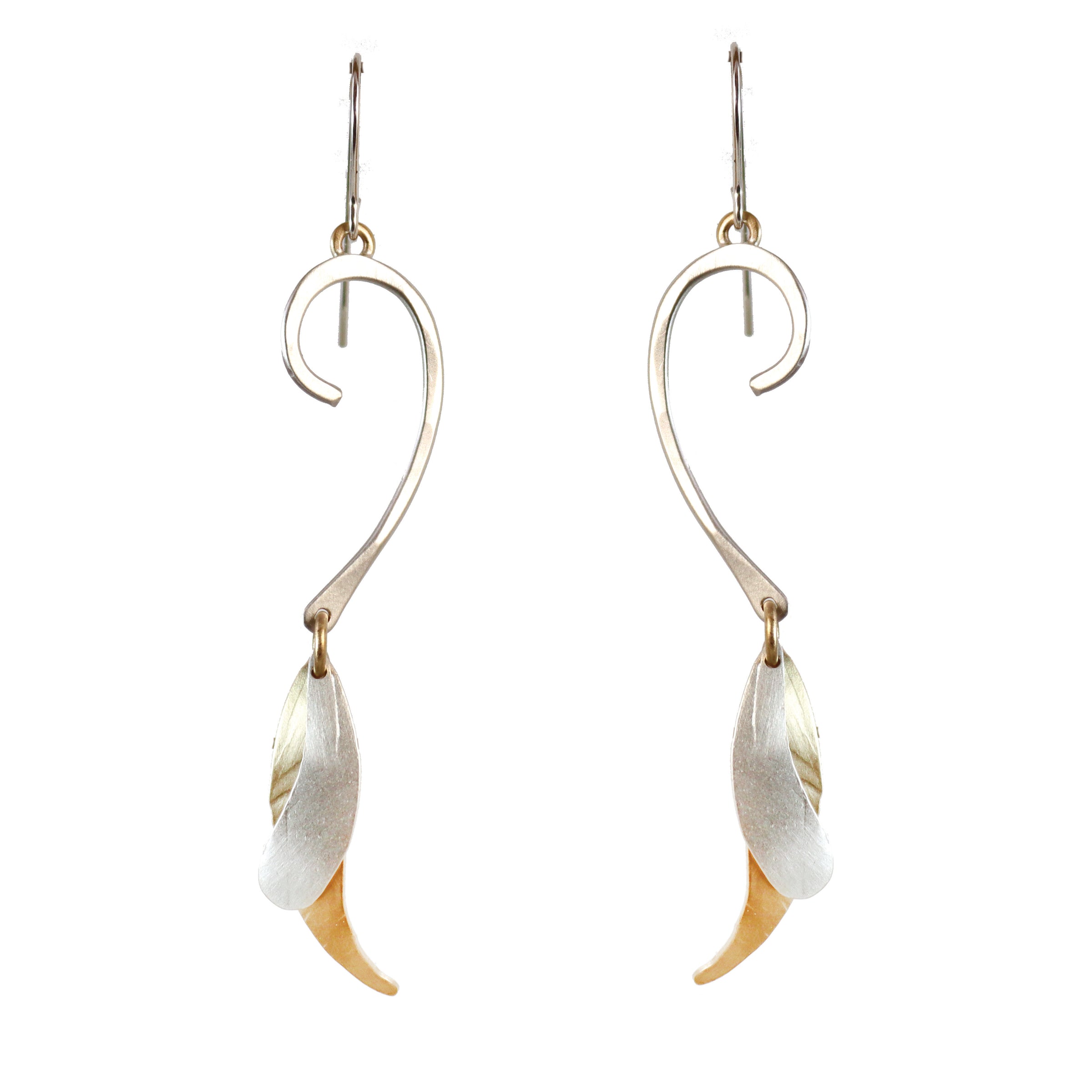 Garden Party Earrings Handmade in USA Sterling and Brass