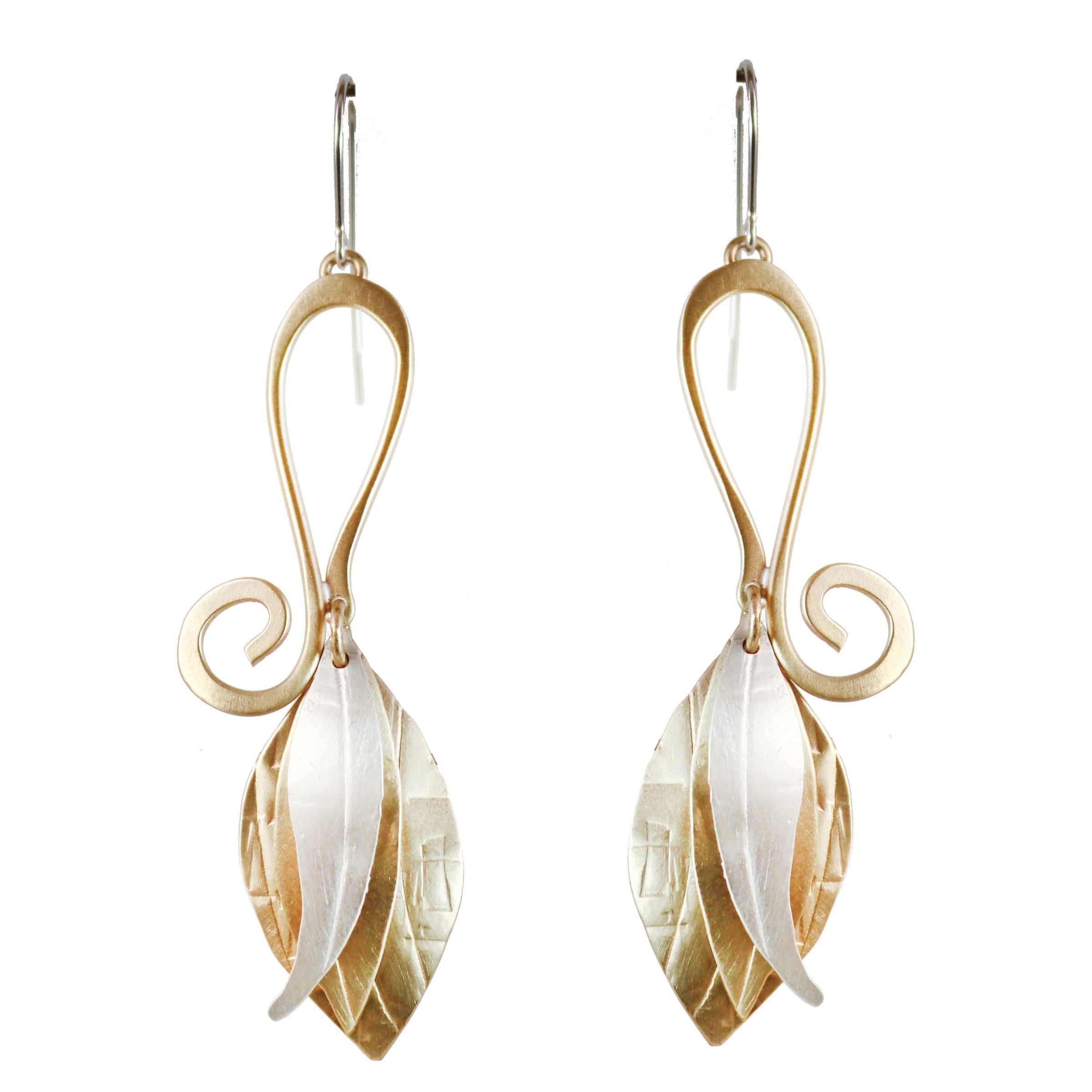 Garden Party Earrings Handmade in USA Sterling and Brass