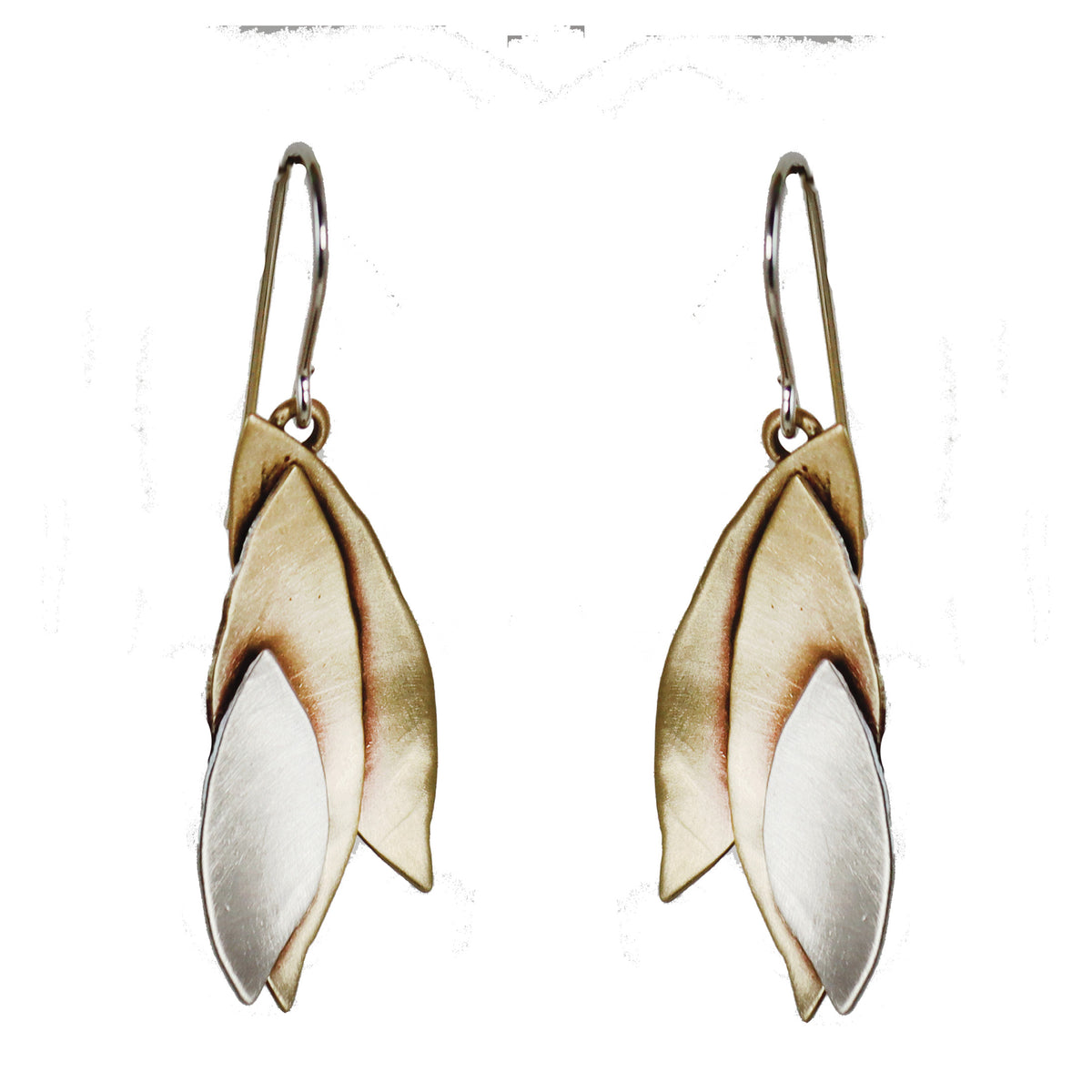 .Deco Sterling Silver & Brass Earrings - Whitney Designs Ltd