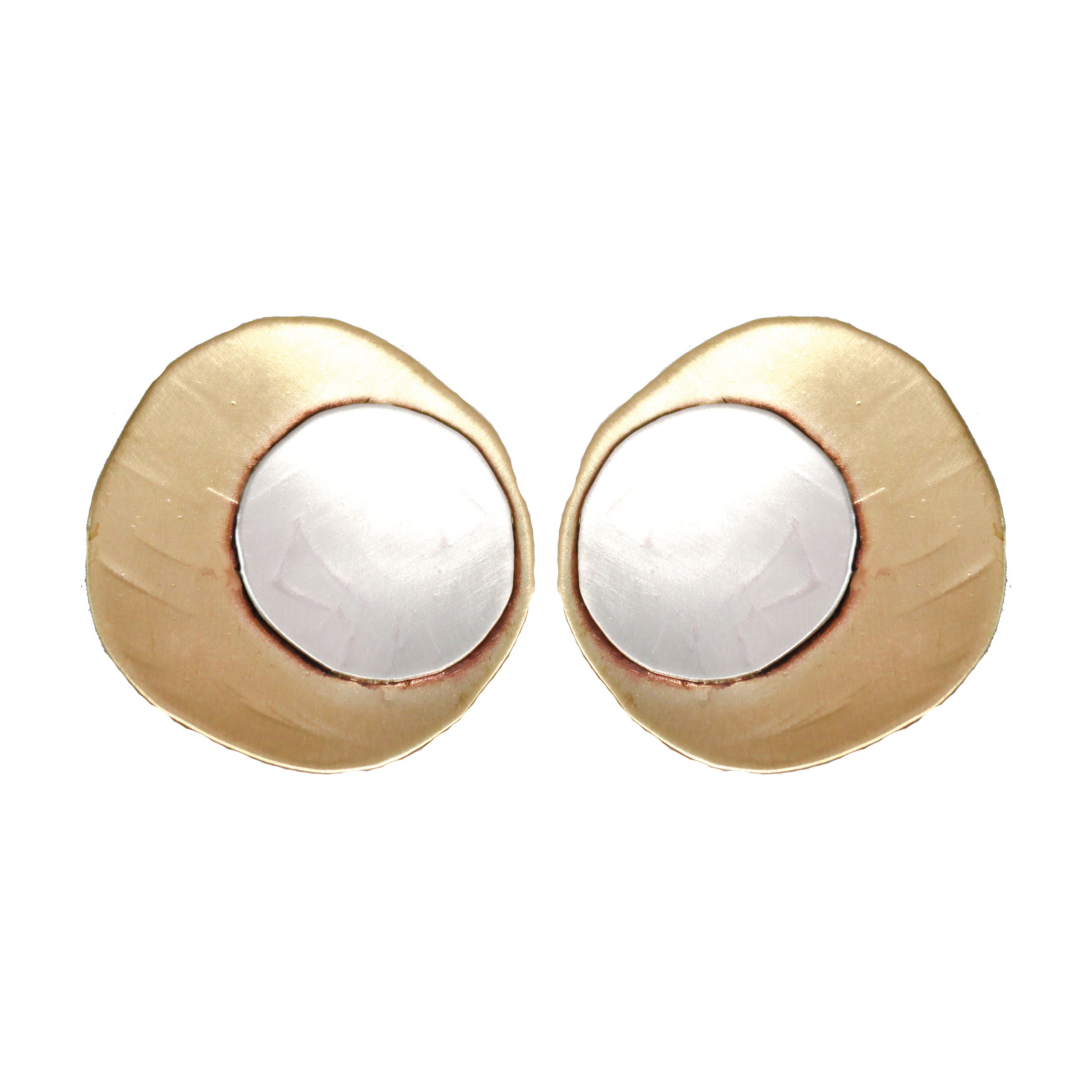 Deco  Brass and Sterling Silver Earrings (Copy)