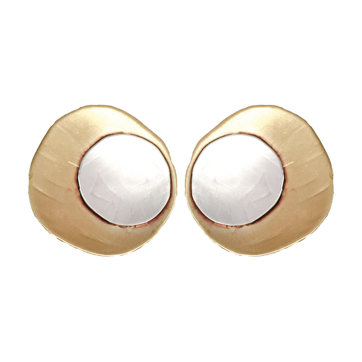 .Deco Sterling Silver & Brass Earrings - Whitney Designs Ltd