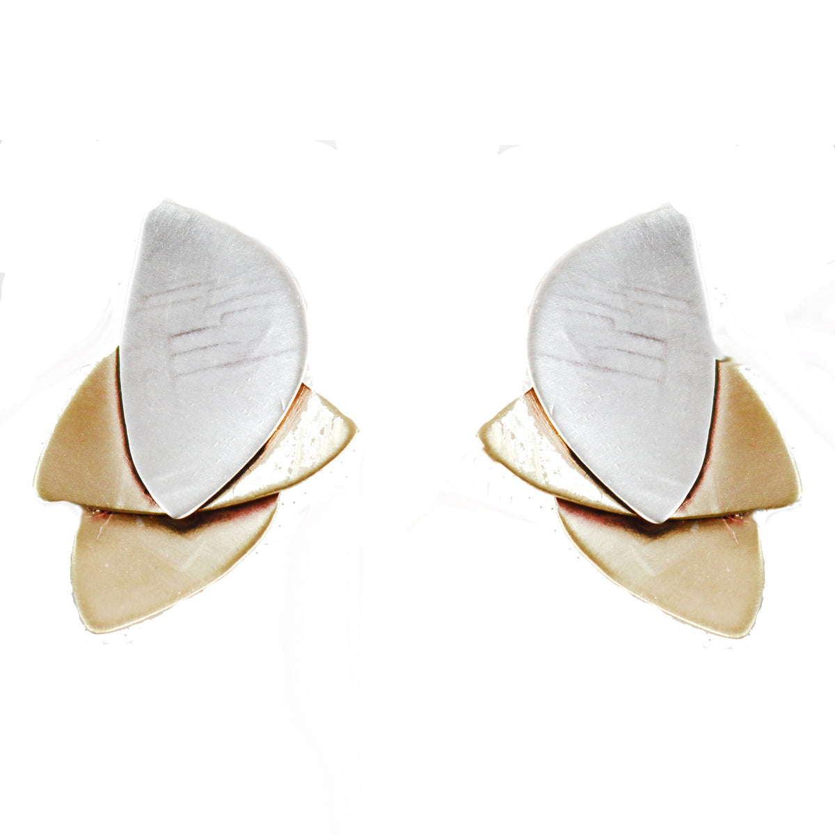 .Deco Sterling Silver & Brass Earrings - Whitney Designs Ltd