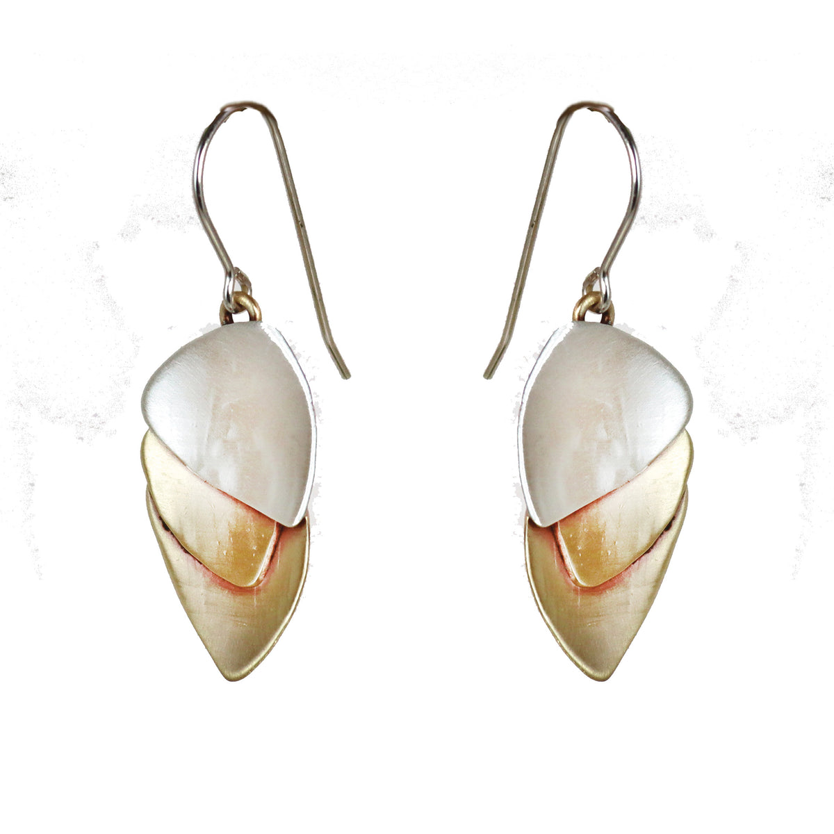 .Deco Sterling Silver & Brass Earrings - Whitney Designs Ltd