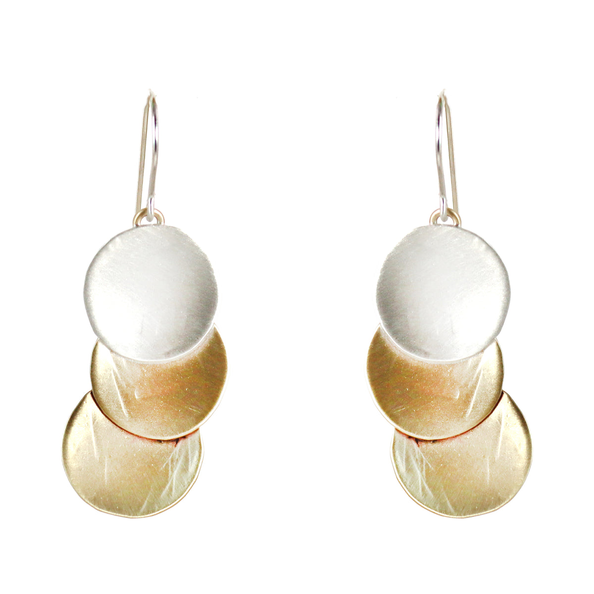 .Deco Sterling Silver & Brass Earrings - Whitney Designs Ltd