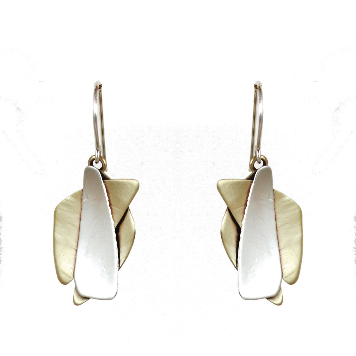 .Deco Sterling Silver & Brass Earrings - Whitney Designs Ltd