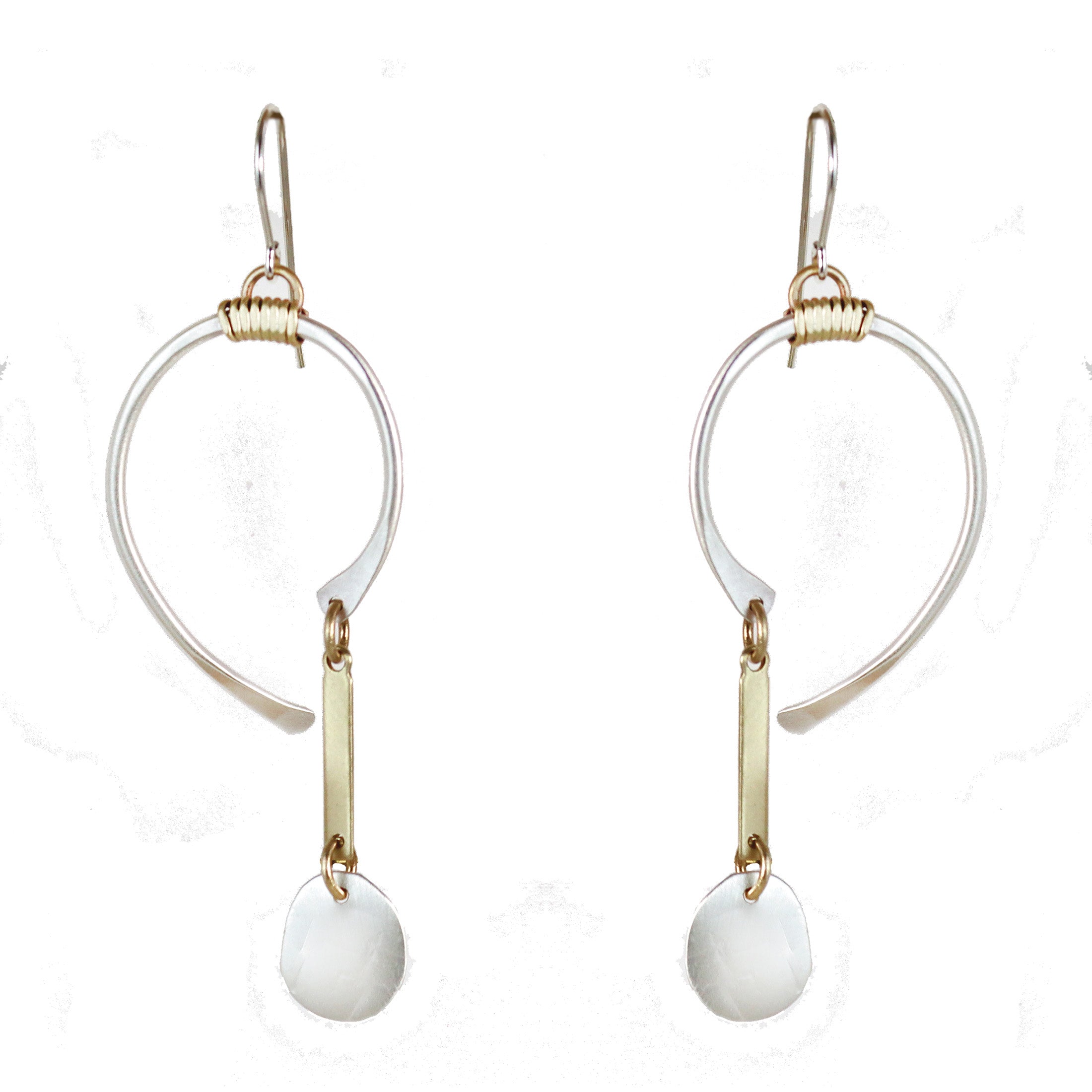 Jumping Through Hoops Sterling Silver & Brass Earrings