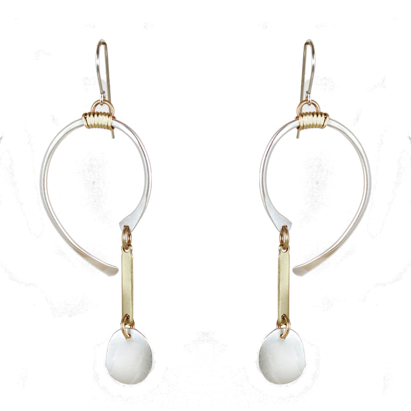 Jumping Through Hoops Sterling Silver & Brass Earrings