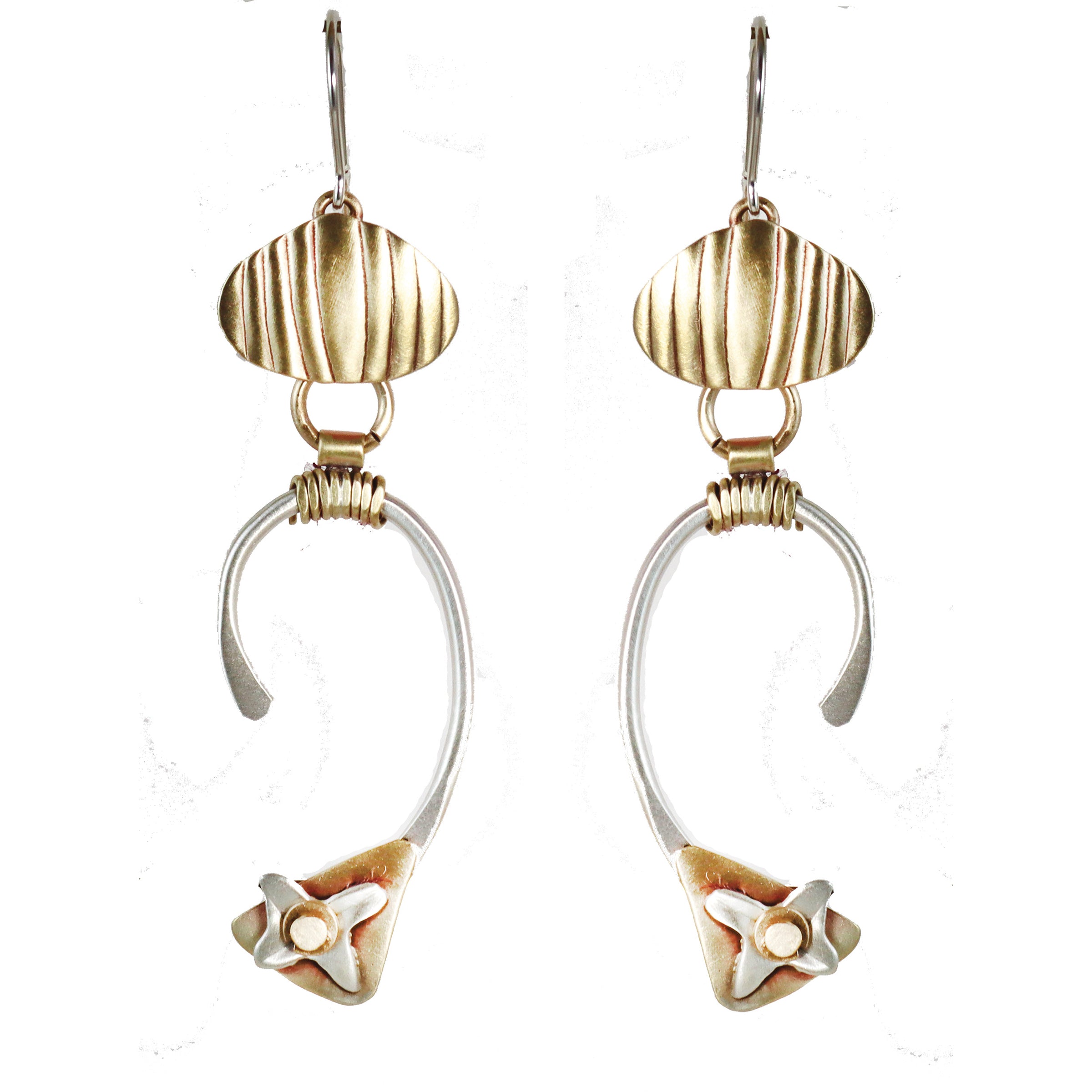 Jumping Through Hoops Sterling Silver & Brass Earrings