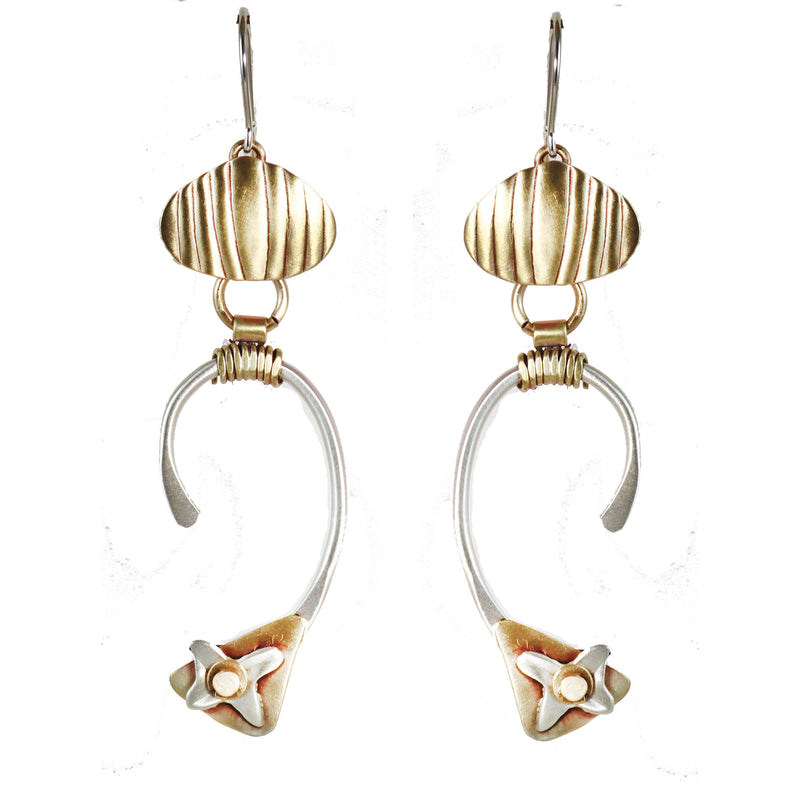 Jumping Through Hoops Sterling Silver & Brass Earrings