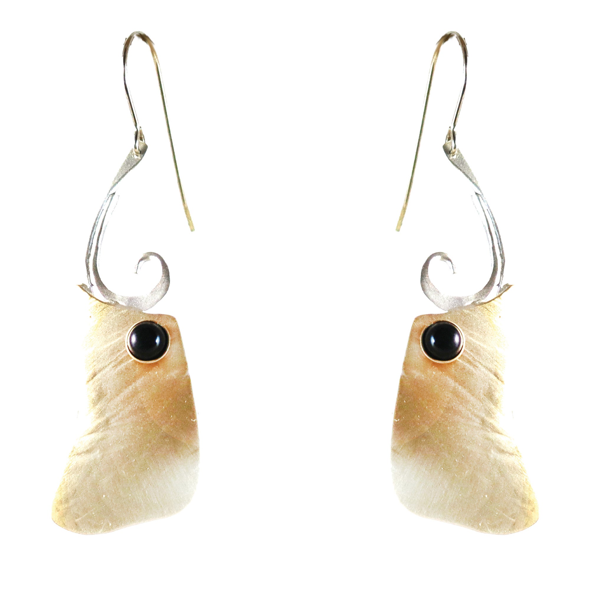 Art Nouveau  Brass and Sterling Silver and Onyx