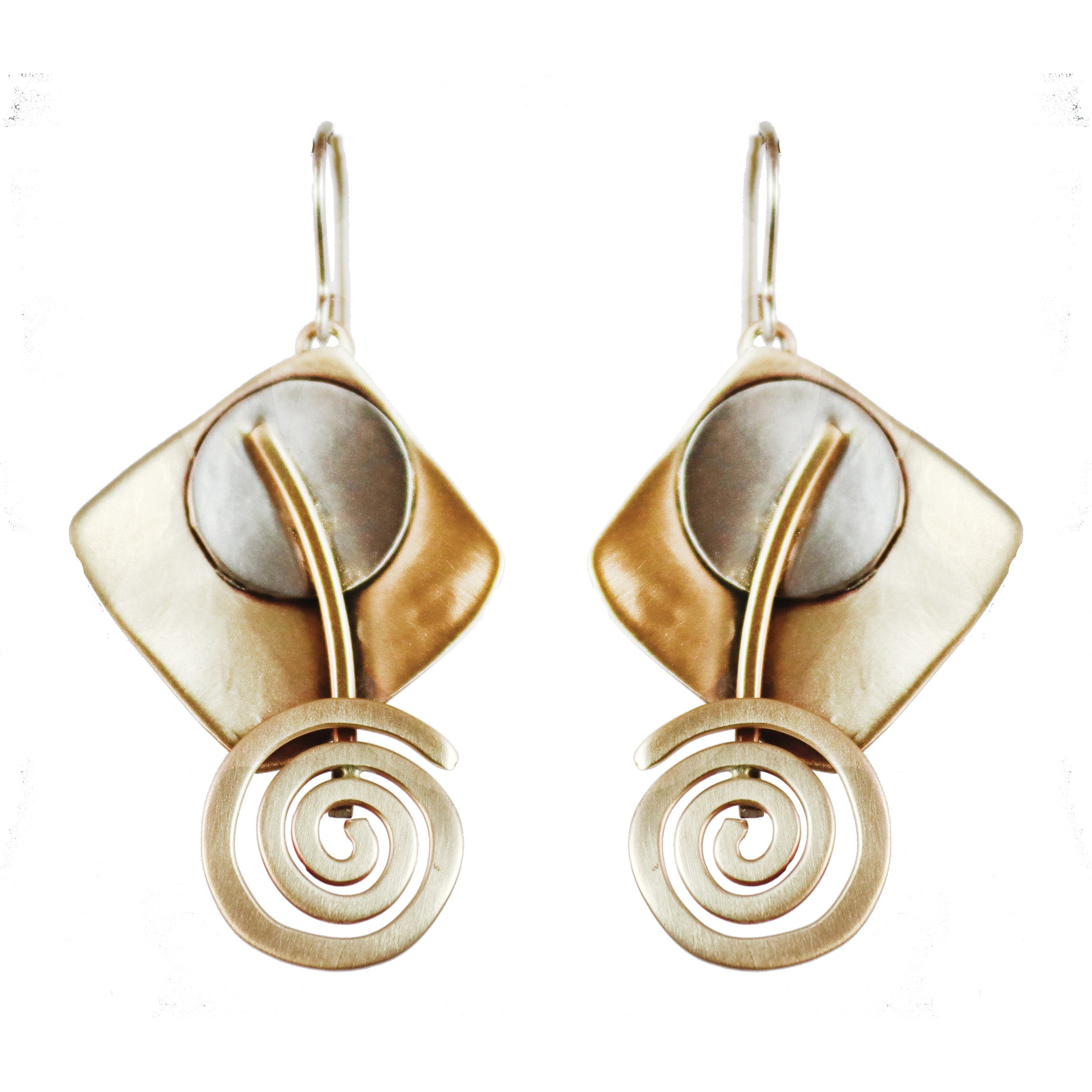 Abstractions Brass Earrings