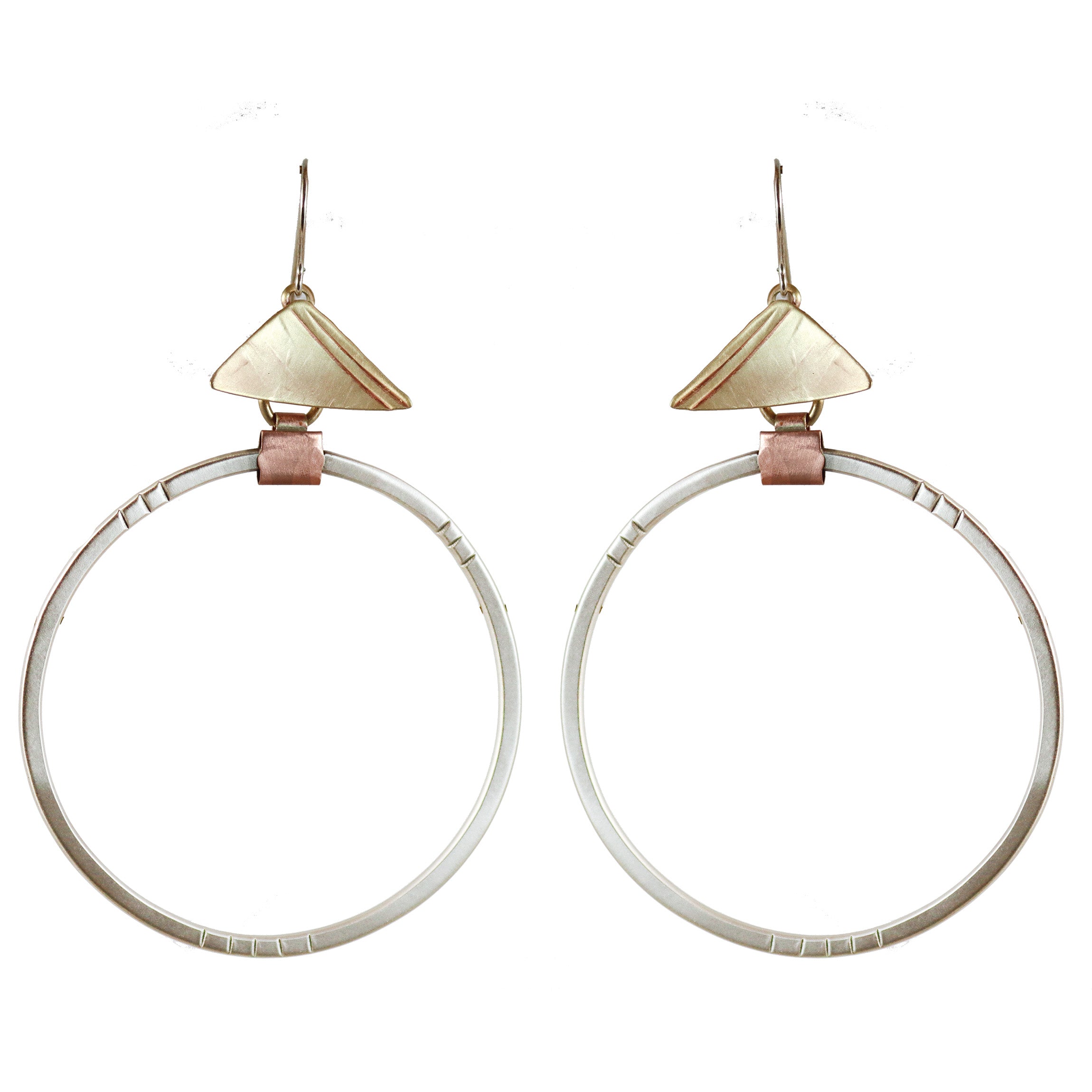 Hoopings Brass,Copper,and Nickel Silver Earrings