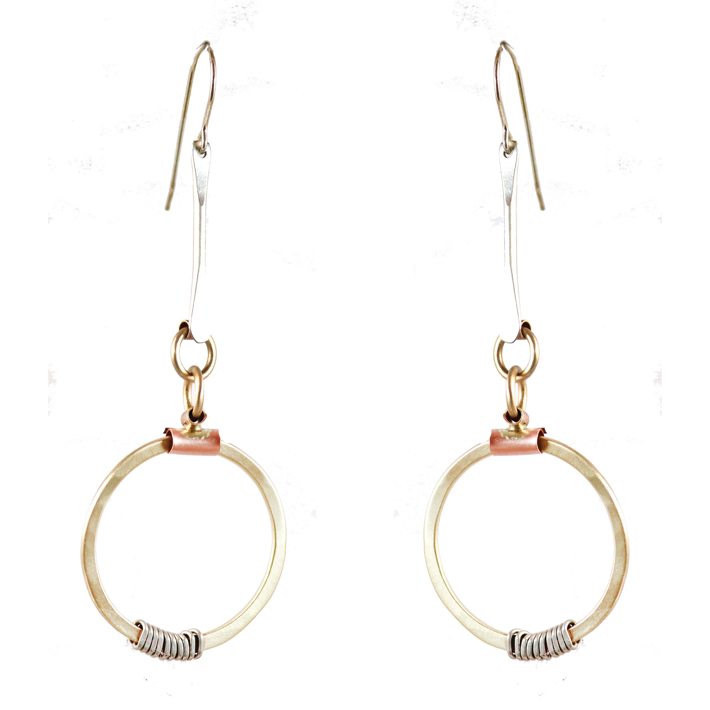 Hoopings Brass,Copper,and Nickel Silver Earrings