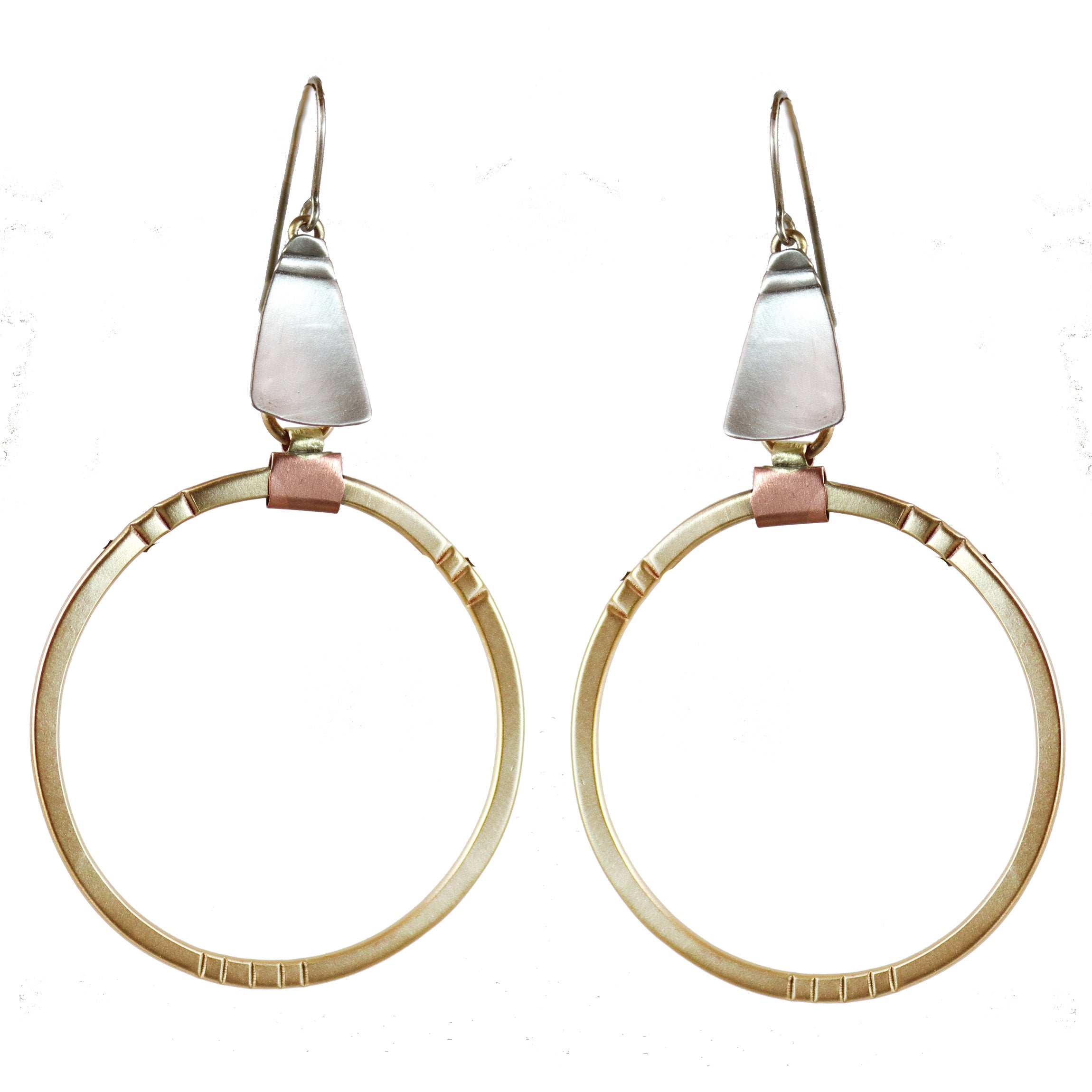 Hoopings Brass,Copper,and Nickel Silver Earrings