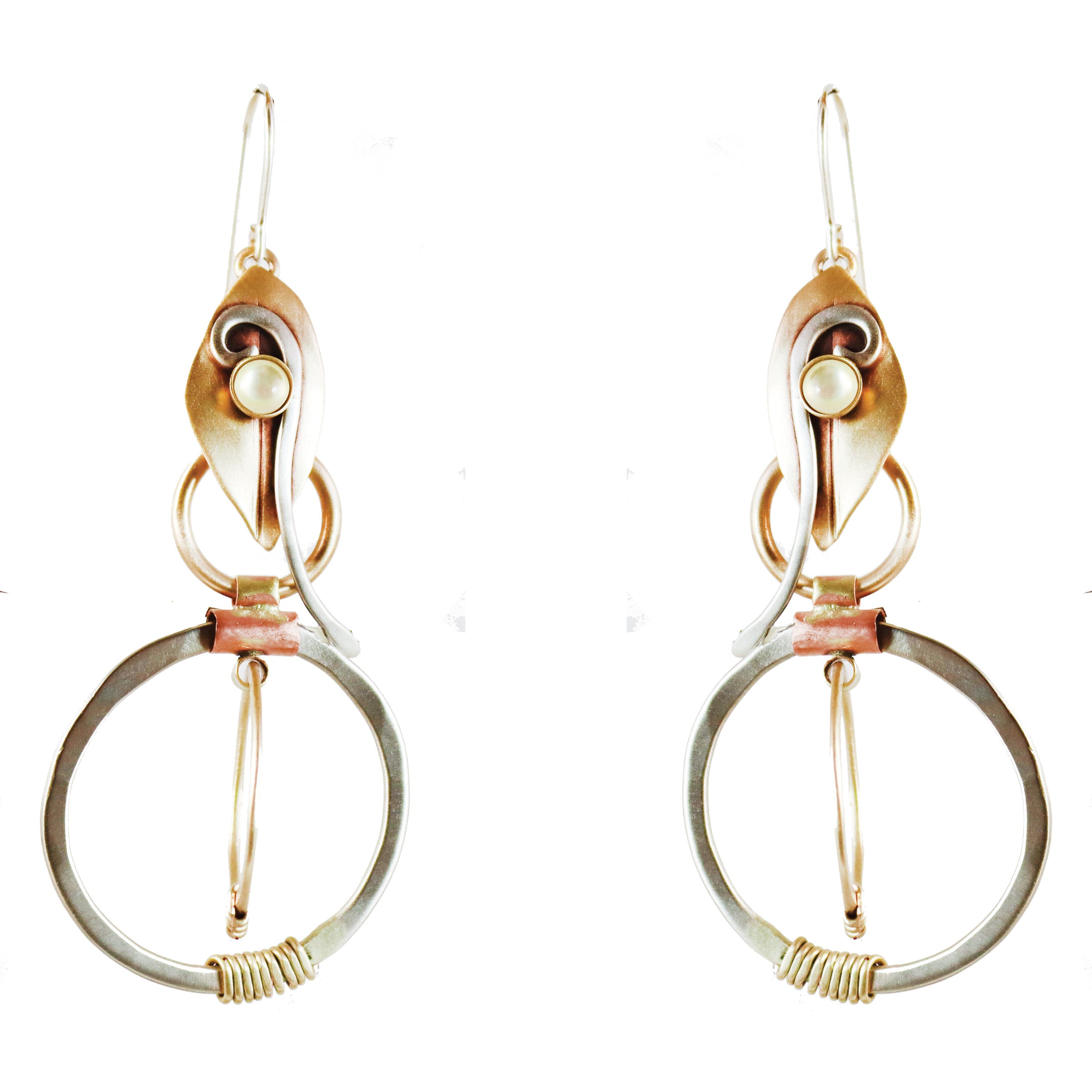 Hoopings Brass,Copper,and Nickel Silver Earrings