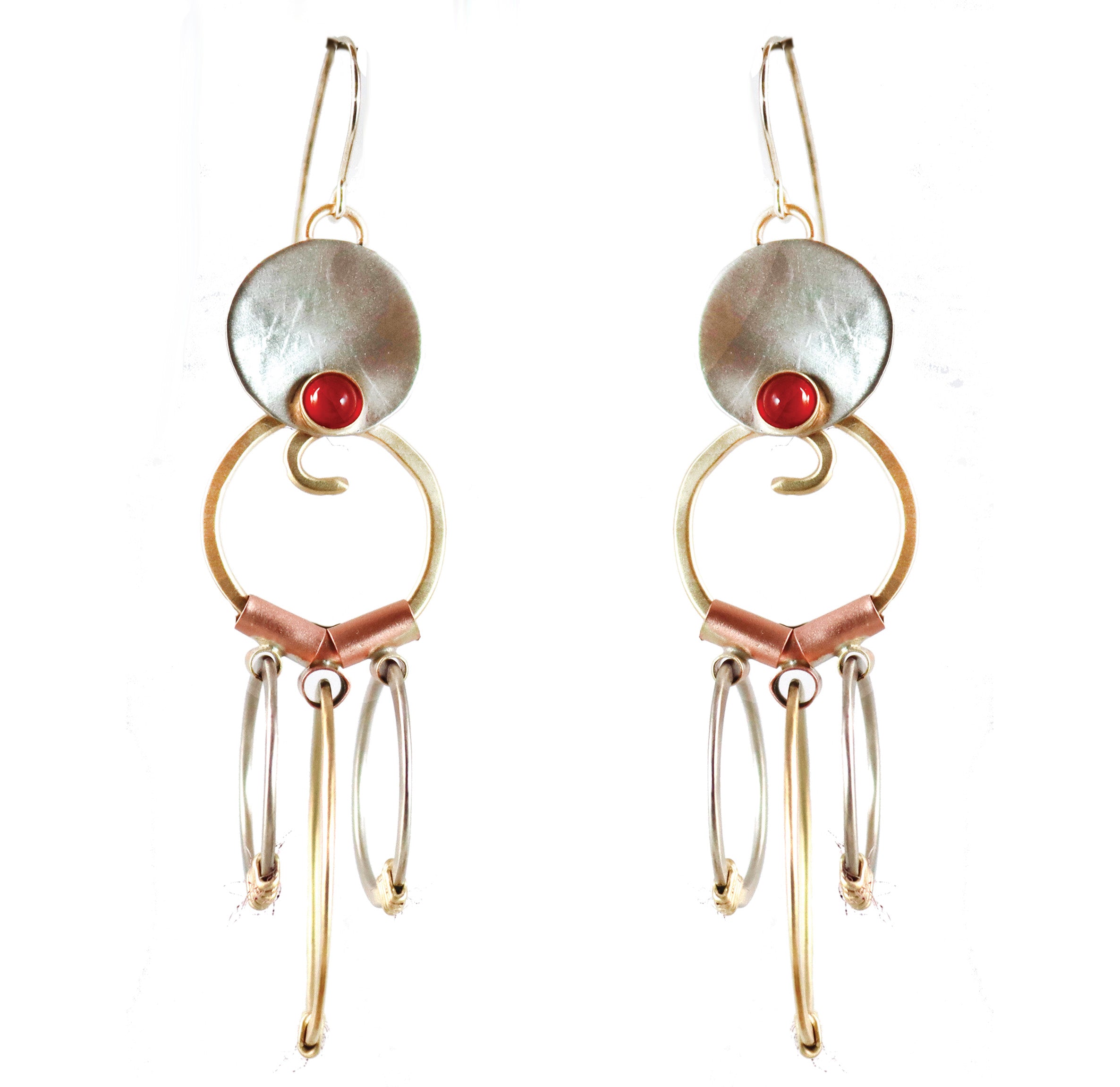 Hoopings Brass,Copper,and Nickel Silver Earrings