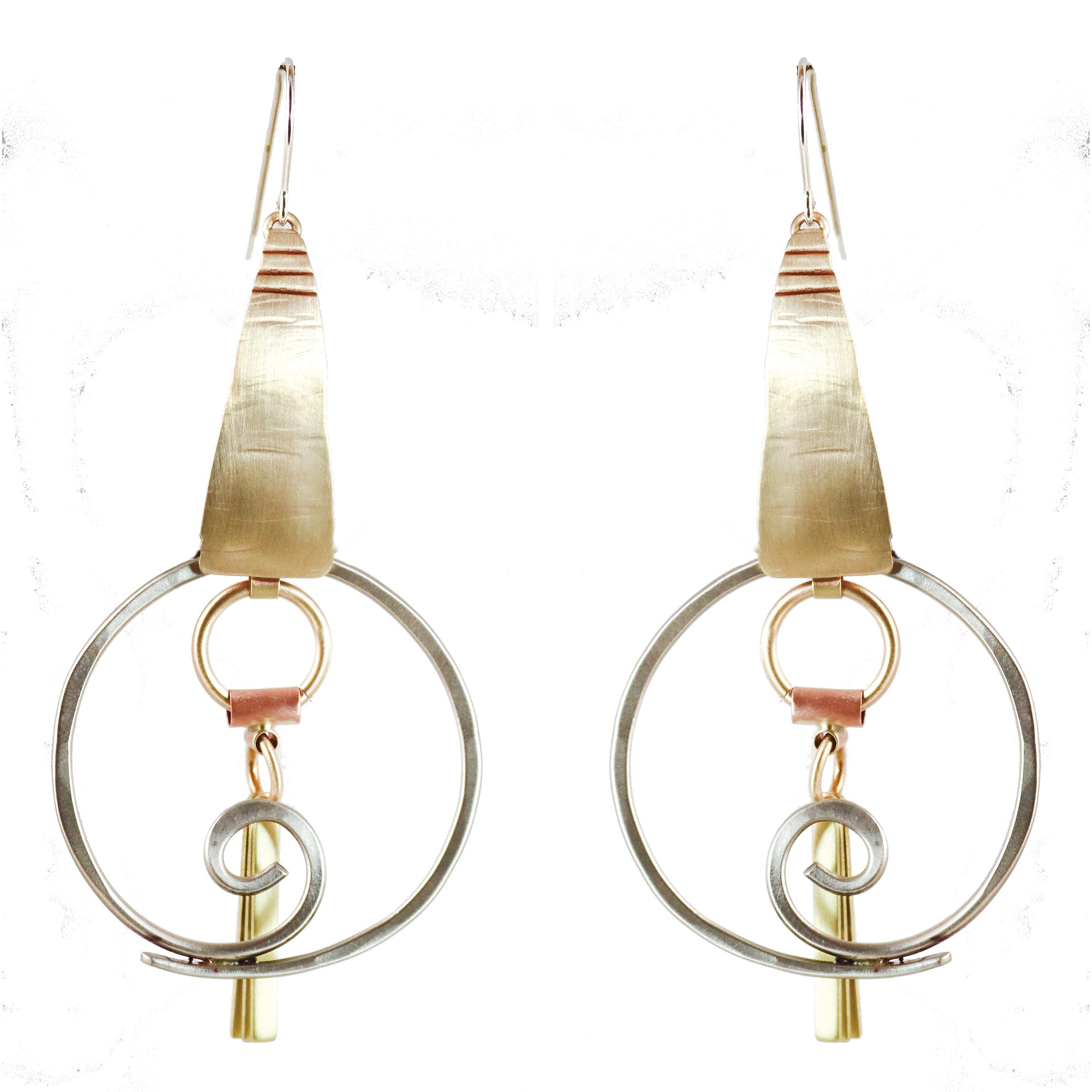 Hoopings Brass,Copper,and Nickel Silver Earrings