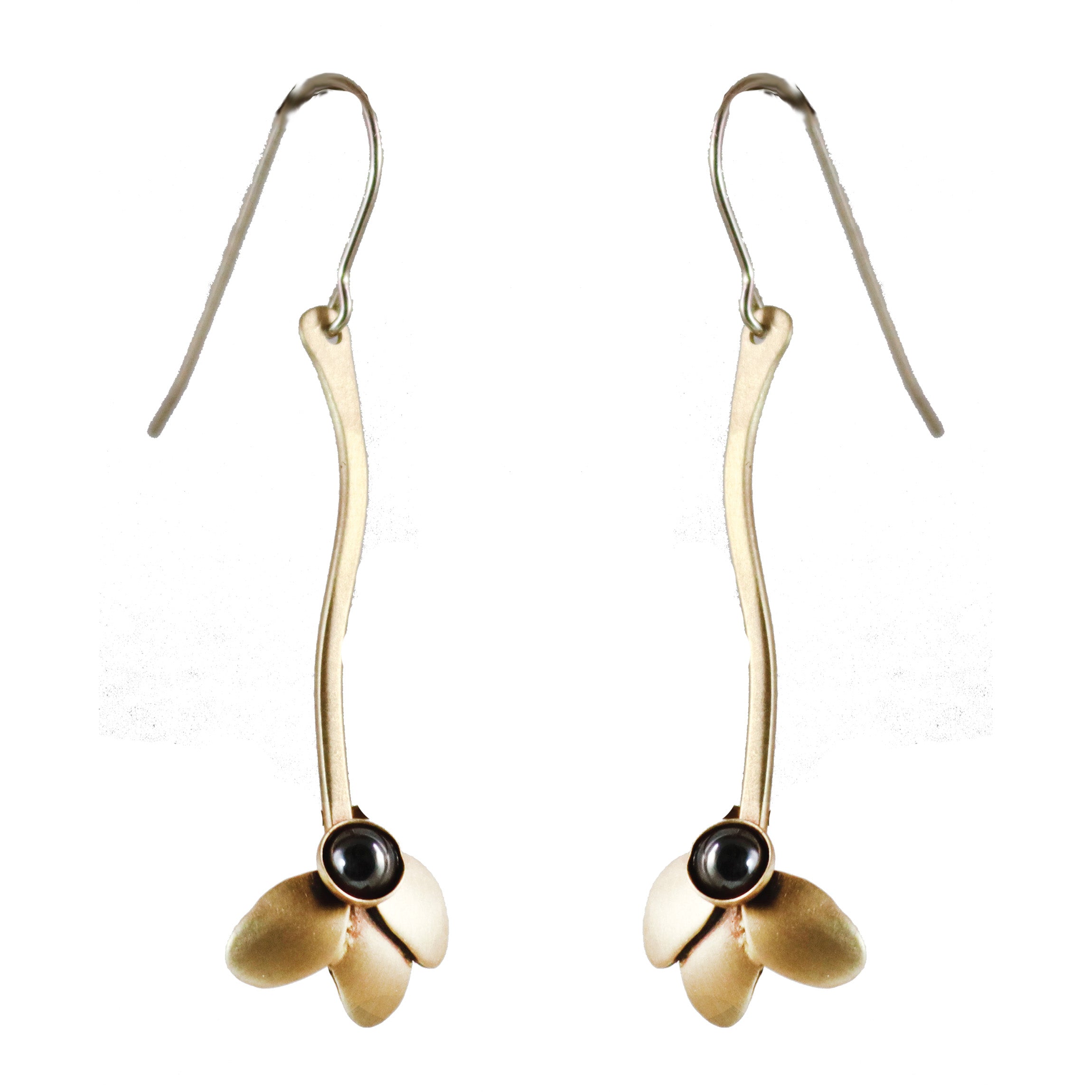Garden Path Earrings with Nickel Silver and Brass Hematite