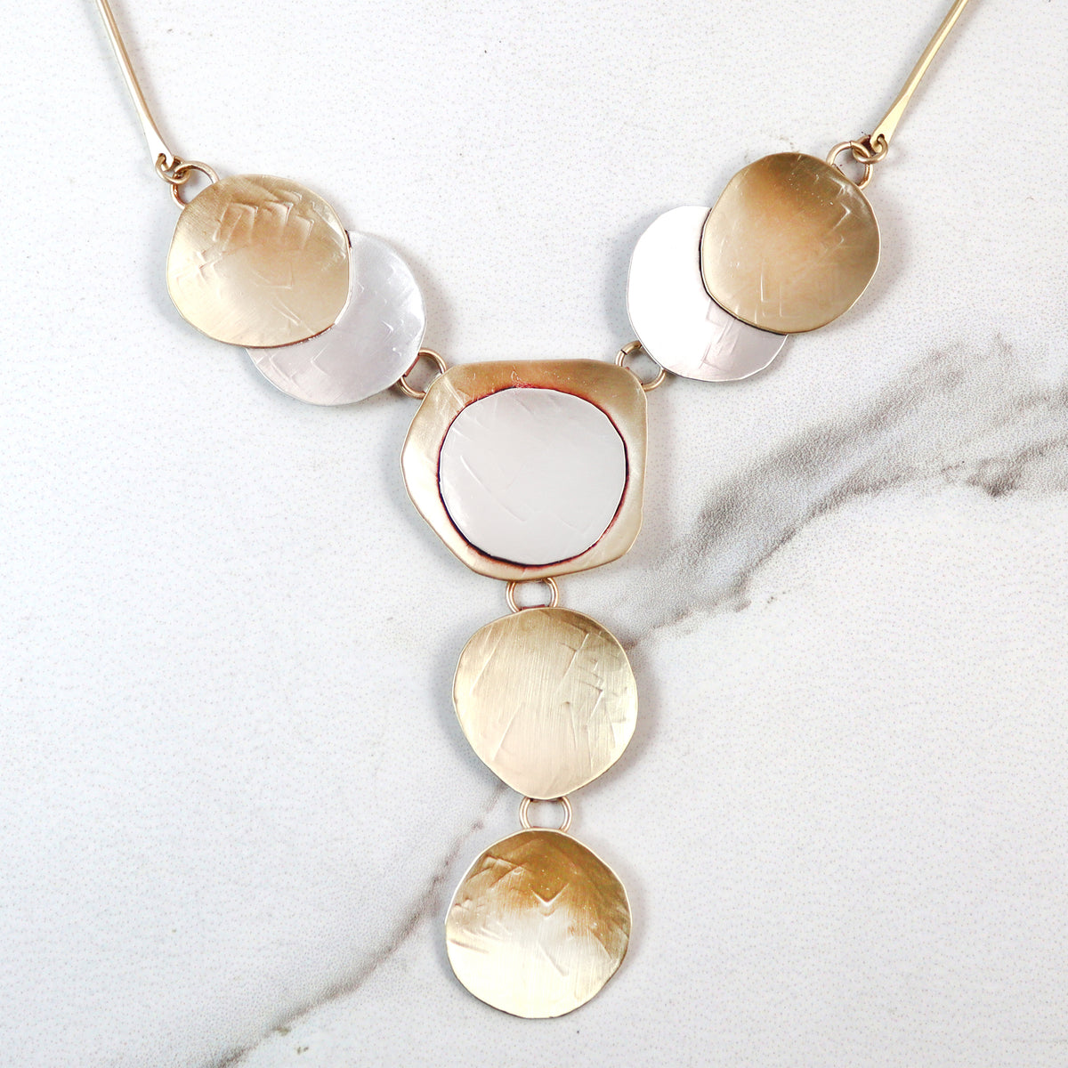 .Deco Sterling and Brass Necklace - Whitney Designs Ltd
