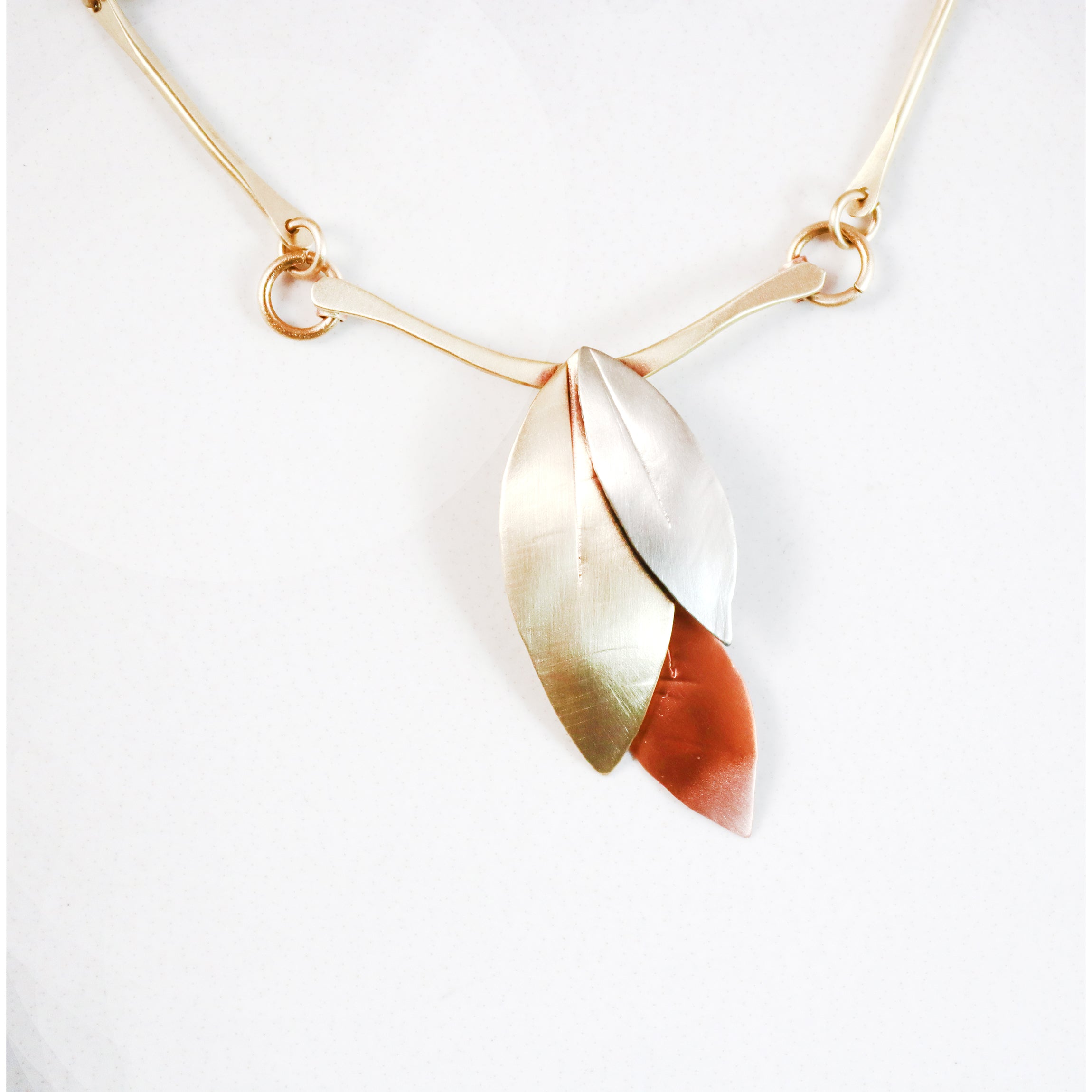 Garden Path Necklace in  Brass, Copper & Nickel Silver