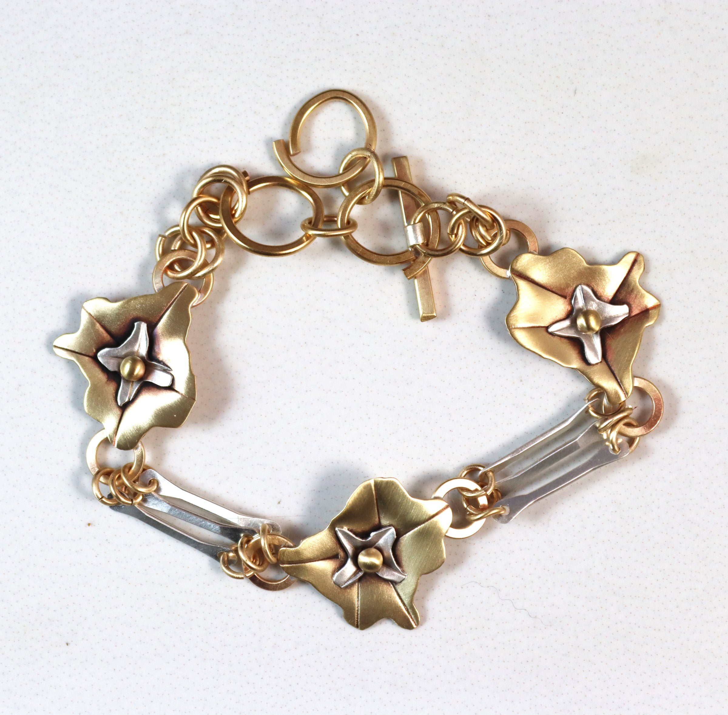 Sterling and Brass Garden Party Bracelet