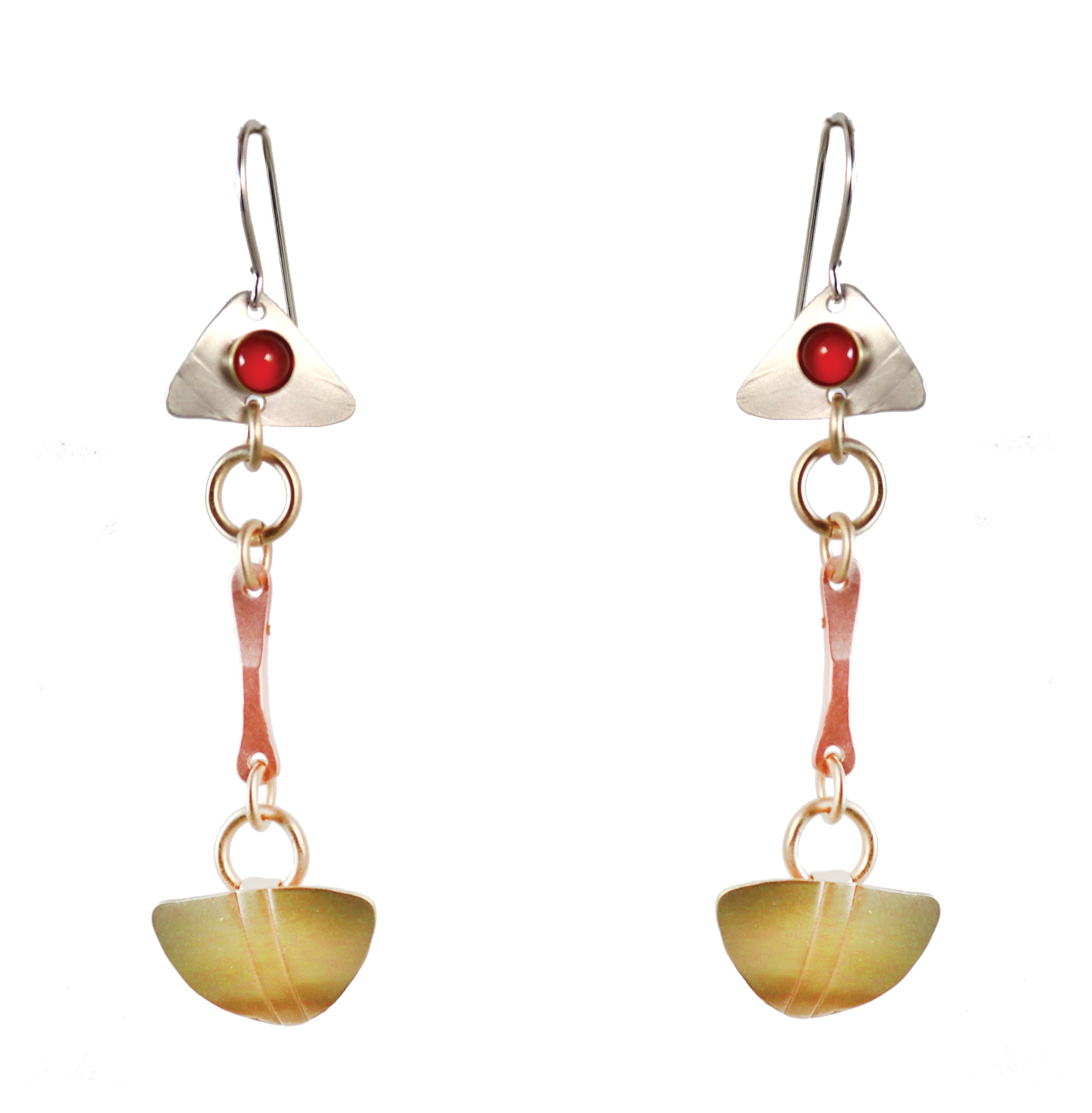 Kinetic Dangle Earrings with Carnelian - Whitney Designs Ltd