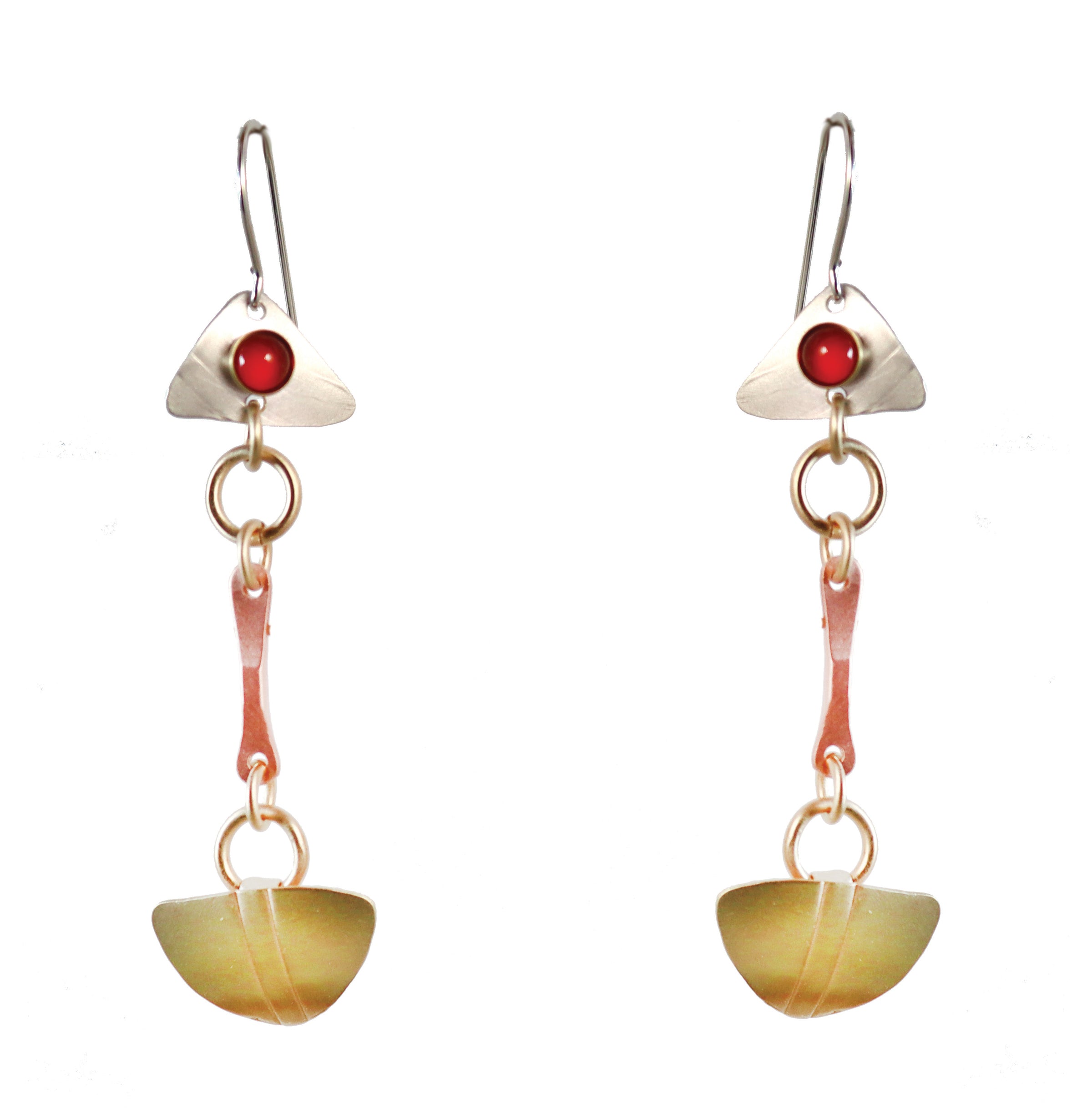 Kinetic Dangle Earrings with Carnelian - Whitney Designs Ltd