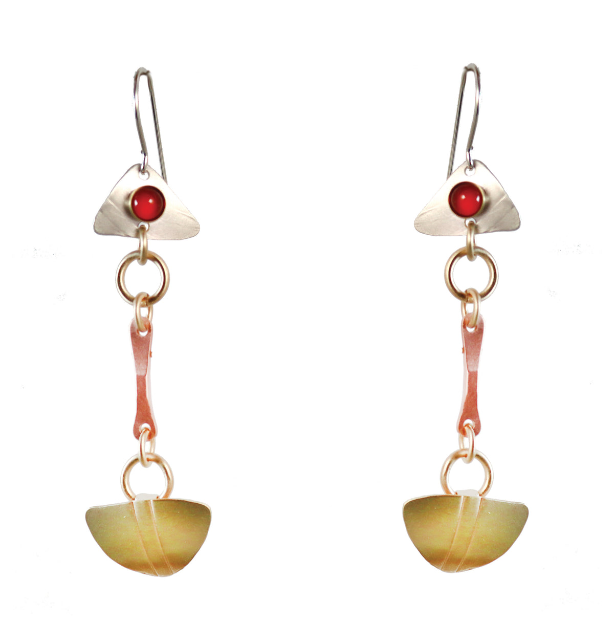 Kinetic Dangle Earrings with Carnelian - Whitney Designs Ltd