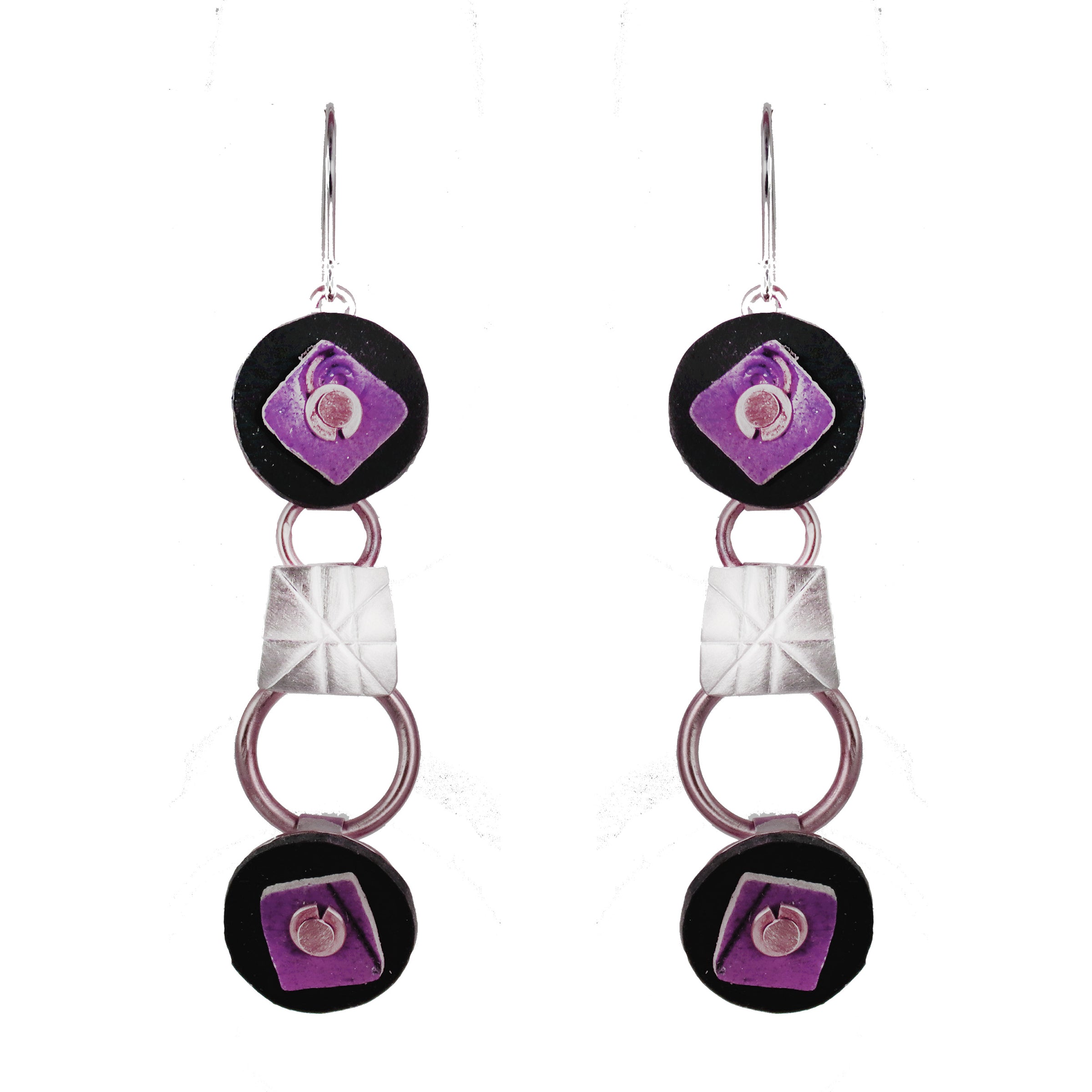 Splash of Delight  Brass and Silver Earrings