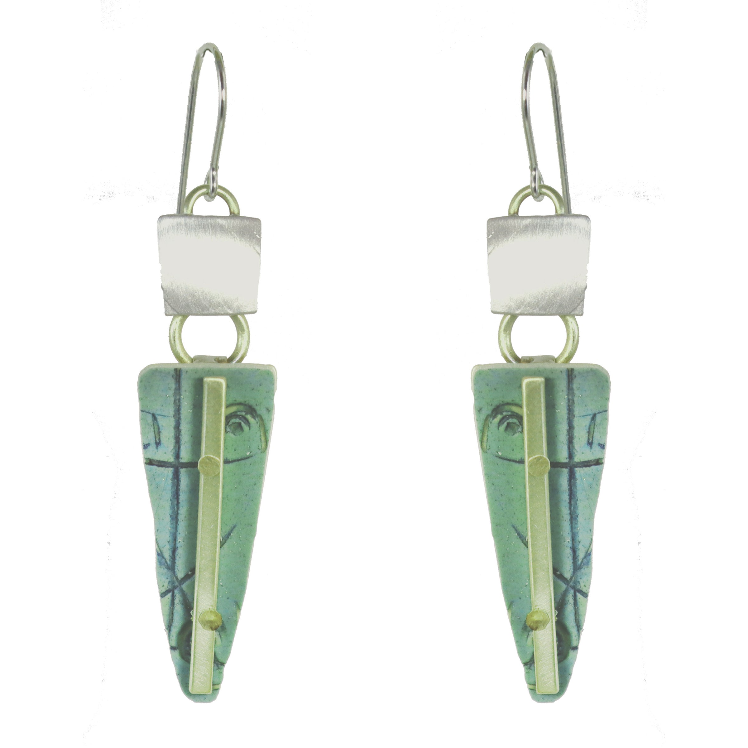 Splash of Delight  Brass and Silver Earrings