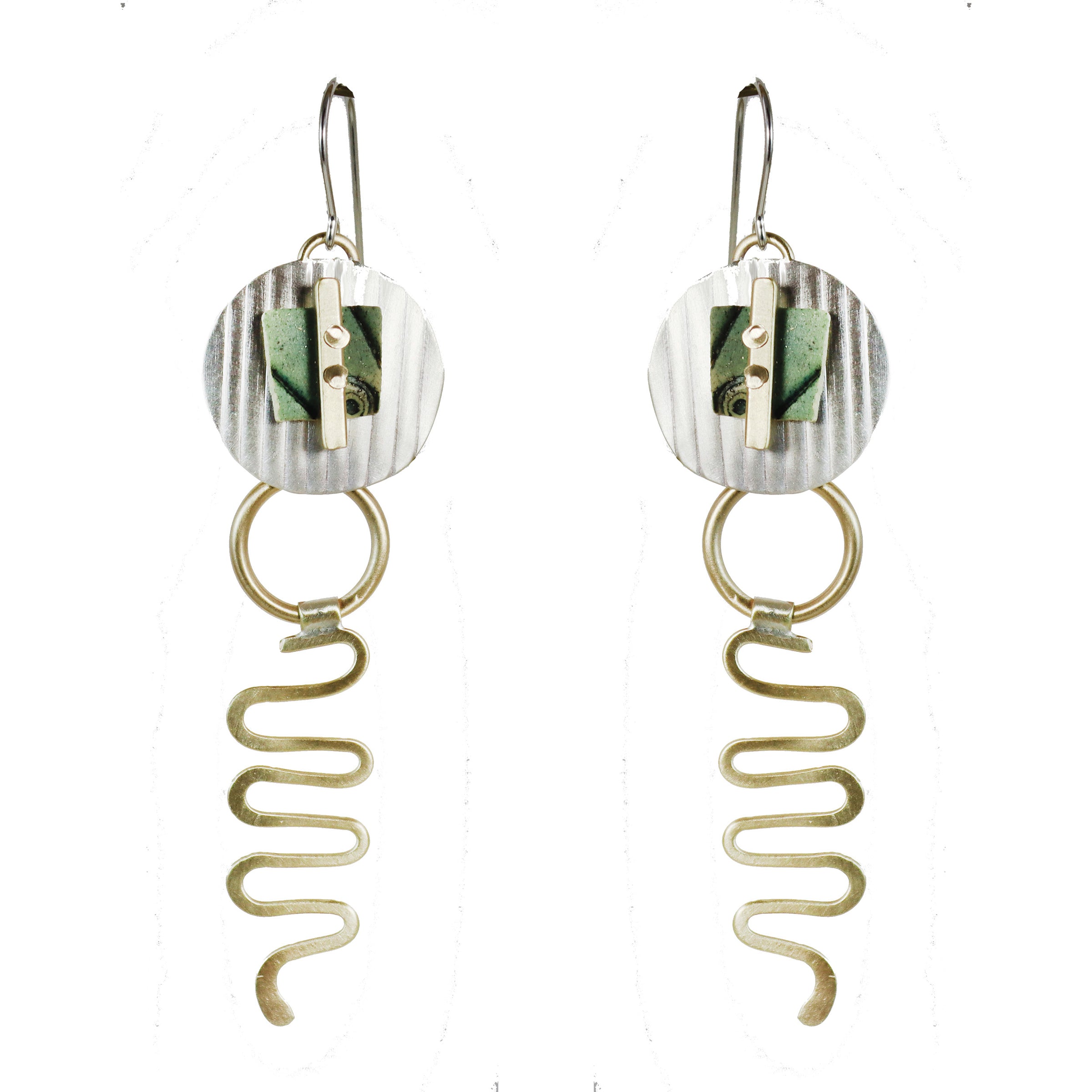 Splash of Delight Earrings Sterling Silver, Brass, & Polymer