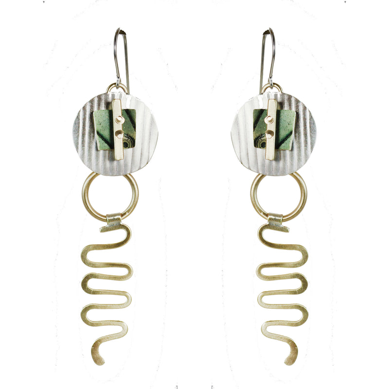 Splash of Delight Earrings Sterling Silver, Brass, & Polymer