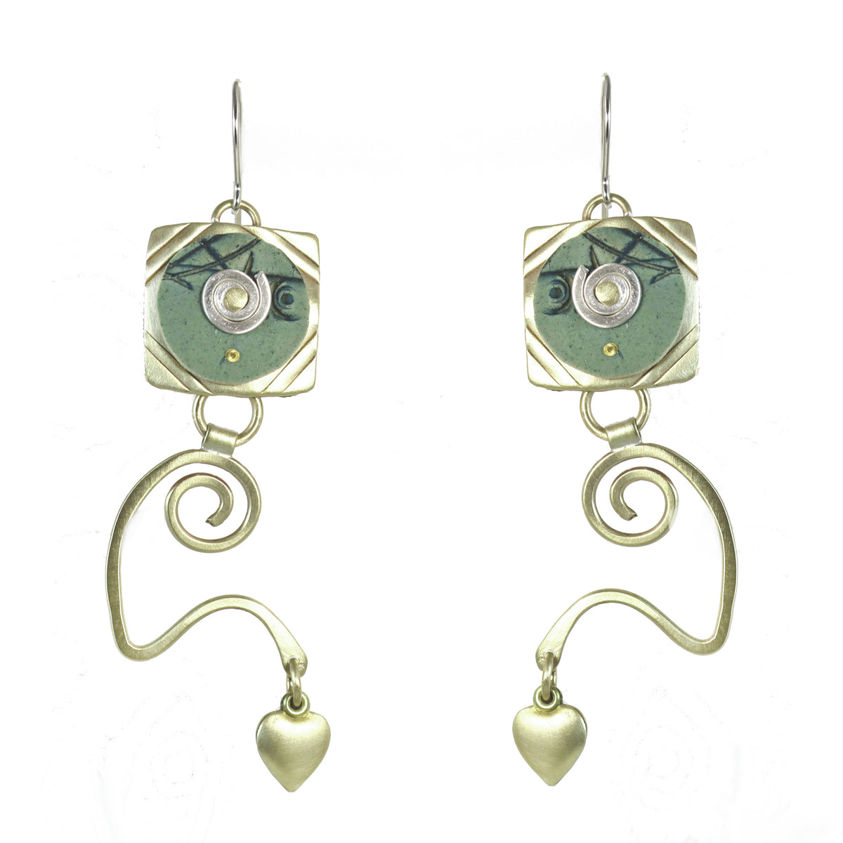 Splash of Delight Earrings Sterling Silver, Brass, & Polymer - Whitney Designs Ltd