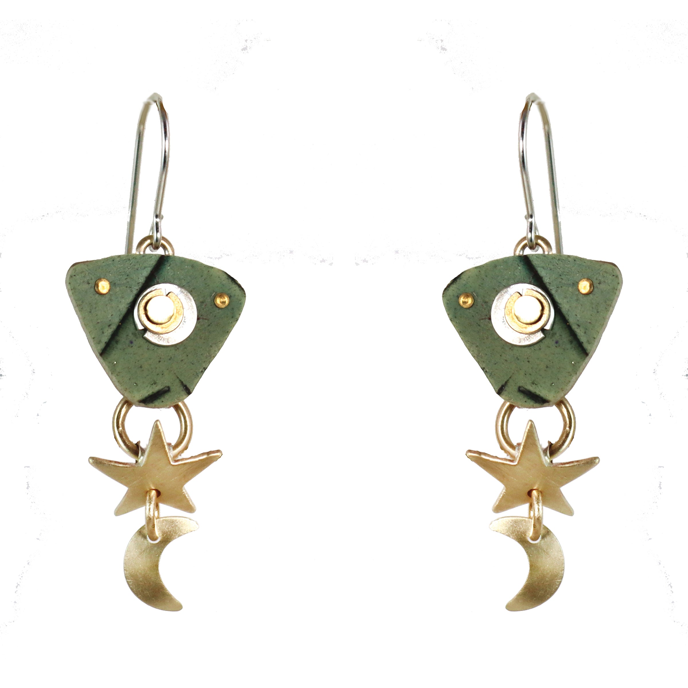 Splash of Delight  Brass and Silver Earrings