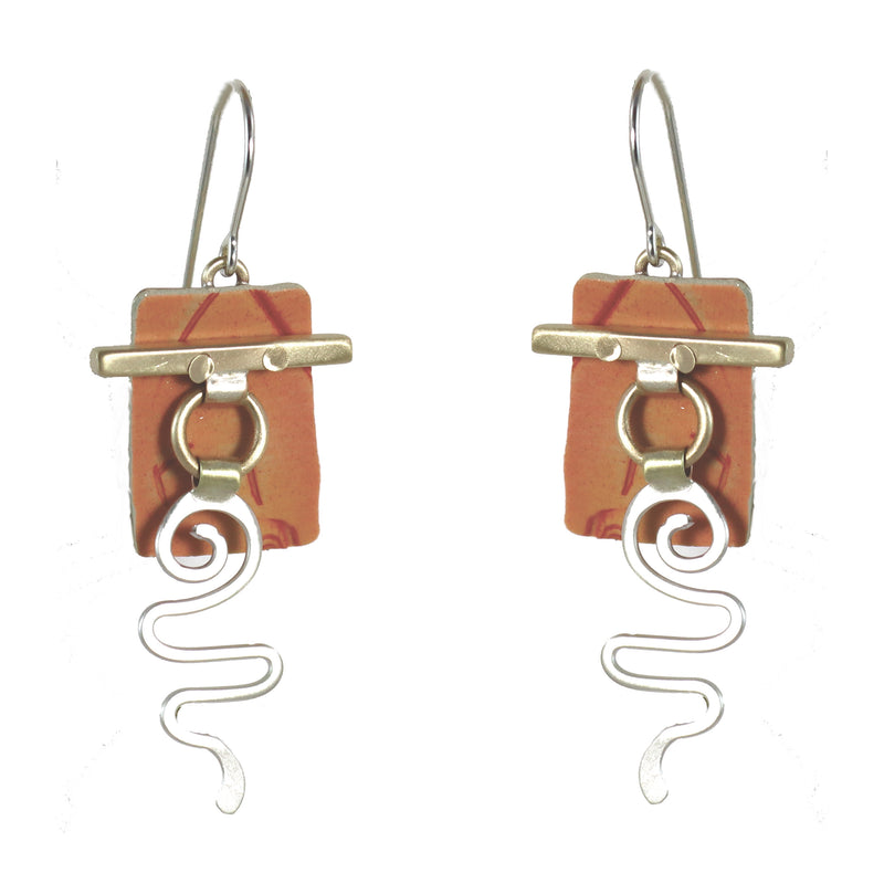 Splash of Delight Earrings Sterling Silver, Brass, & Polymer