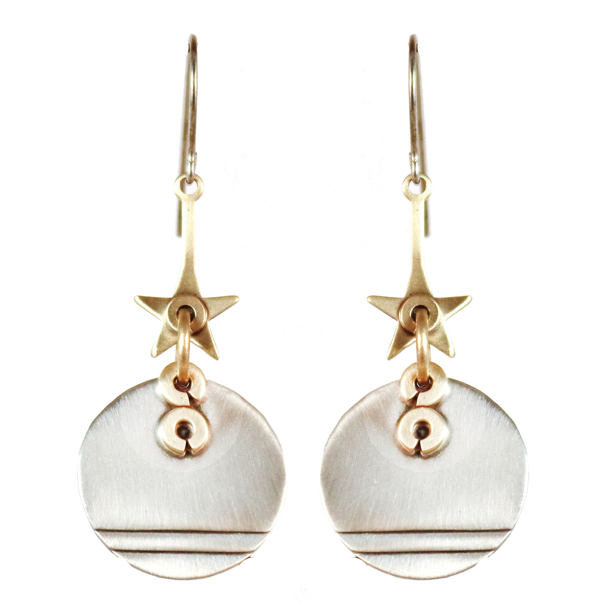 Castanets Earrings with Nickel Silver and Brass
