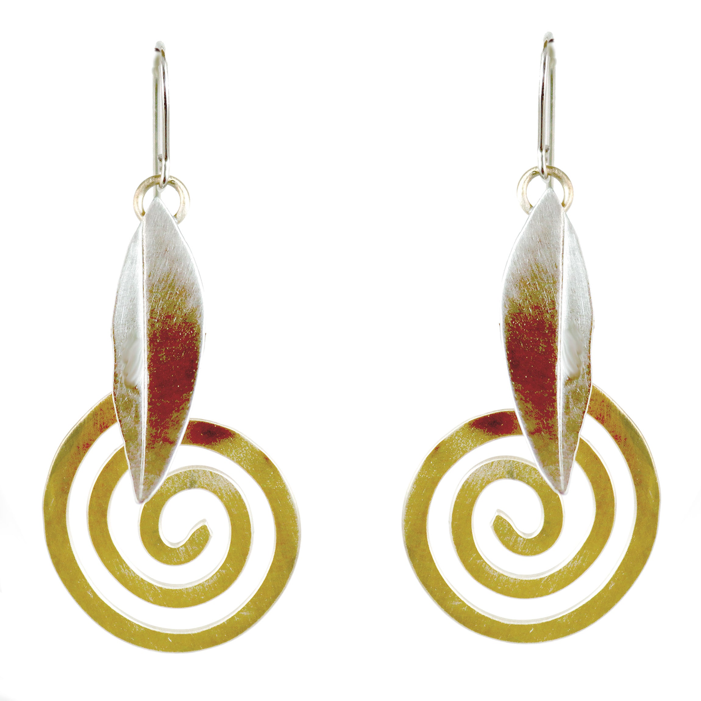 Swirls Earrings Nickel Silver and Brass
