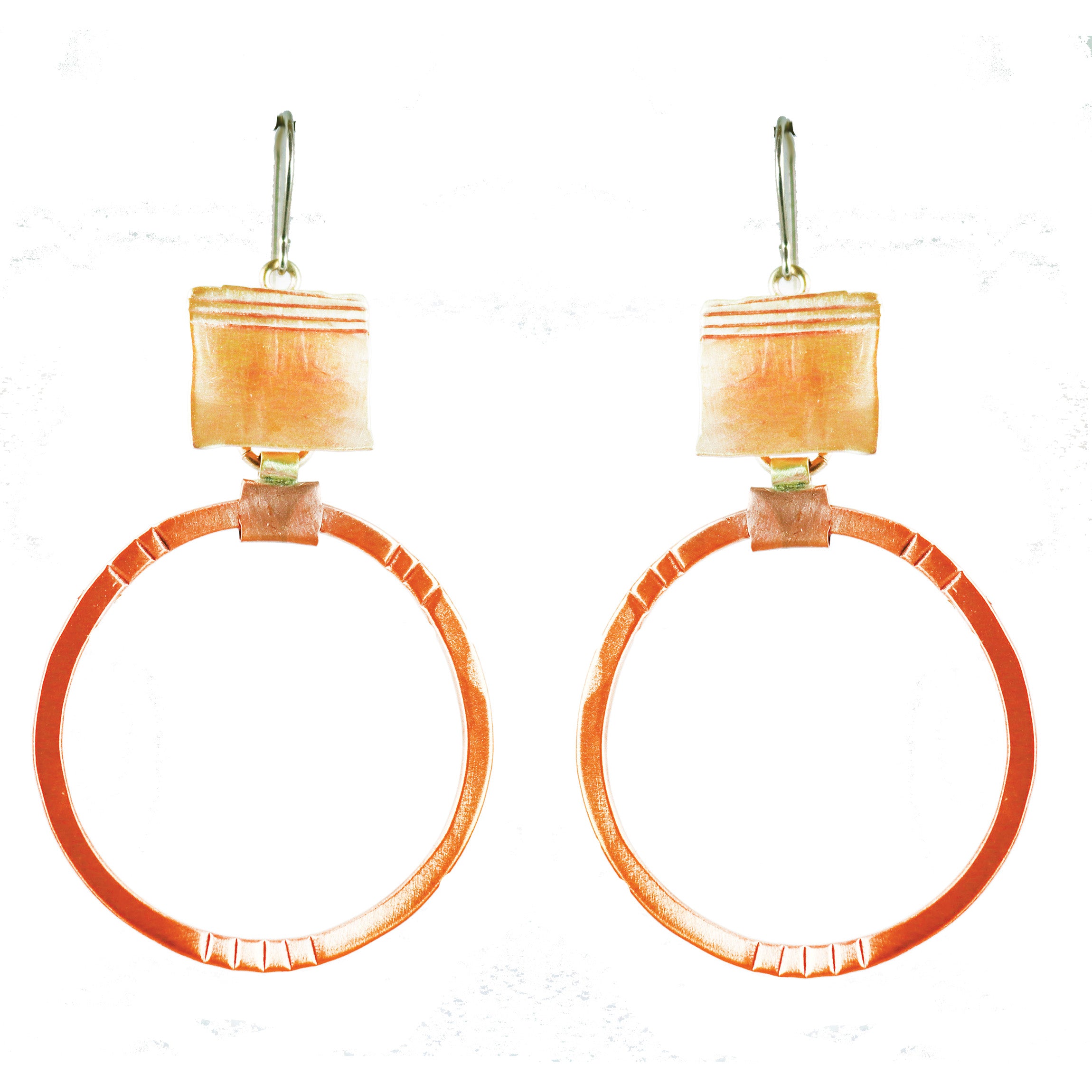 Hoopings Brass,Copper,and Nickel Silver Earrings
