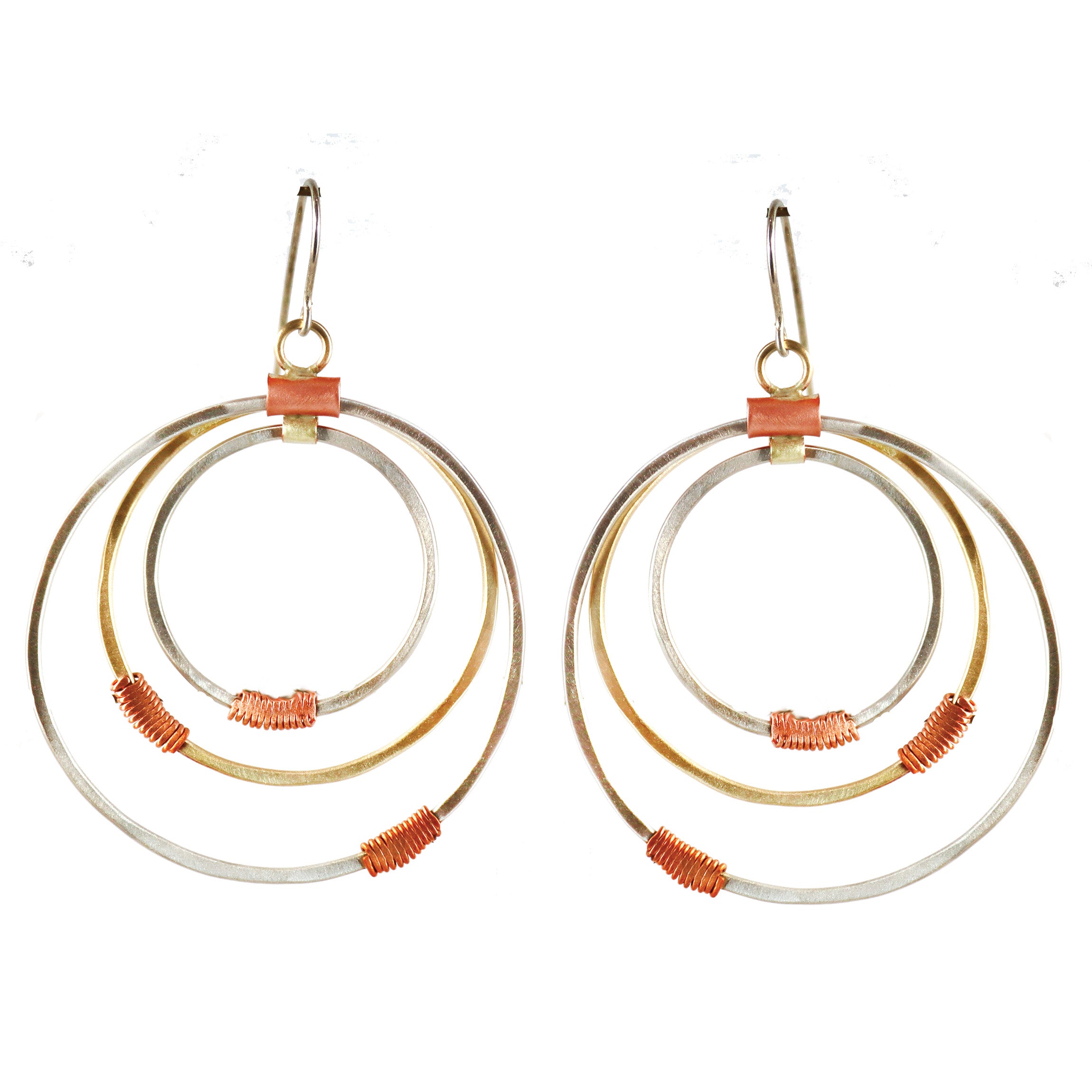 Hoopings Brass,Copper,and Nickel Silver Earrings